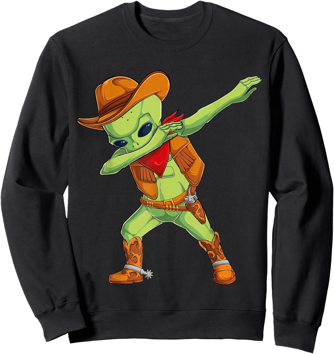 Dabbing alien cowboy costume Halloween kids UFO cosplay men Sweatshirt - Sweatshirt | Black