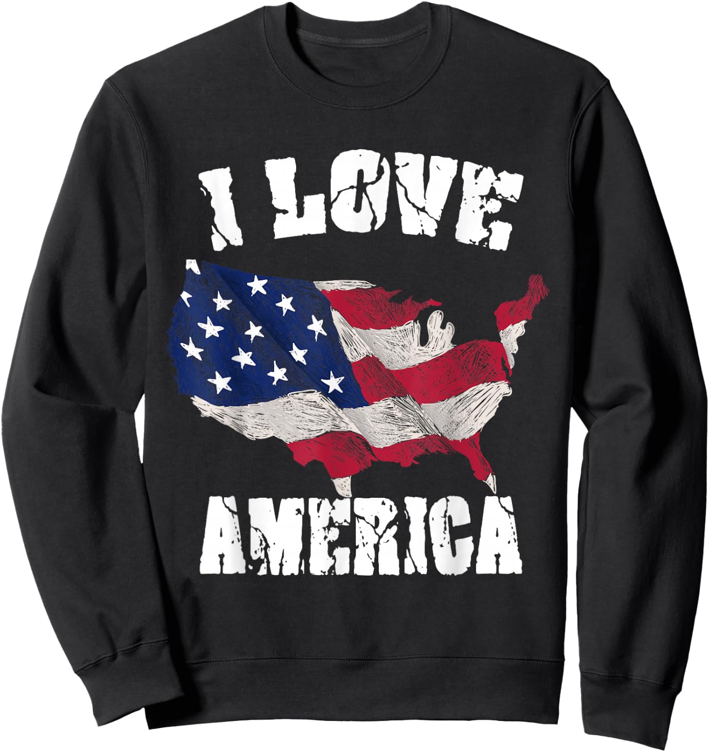 I Love America USA 4th of July Gift Sweatshirt - Sweatshirt | Black