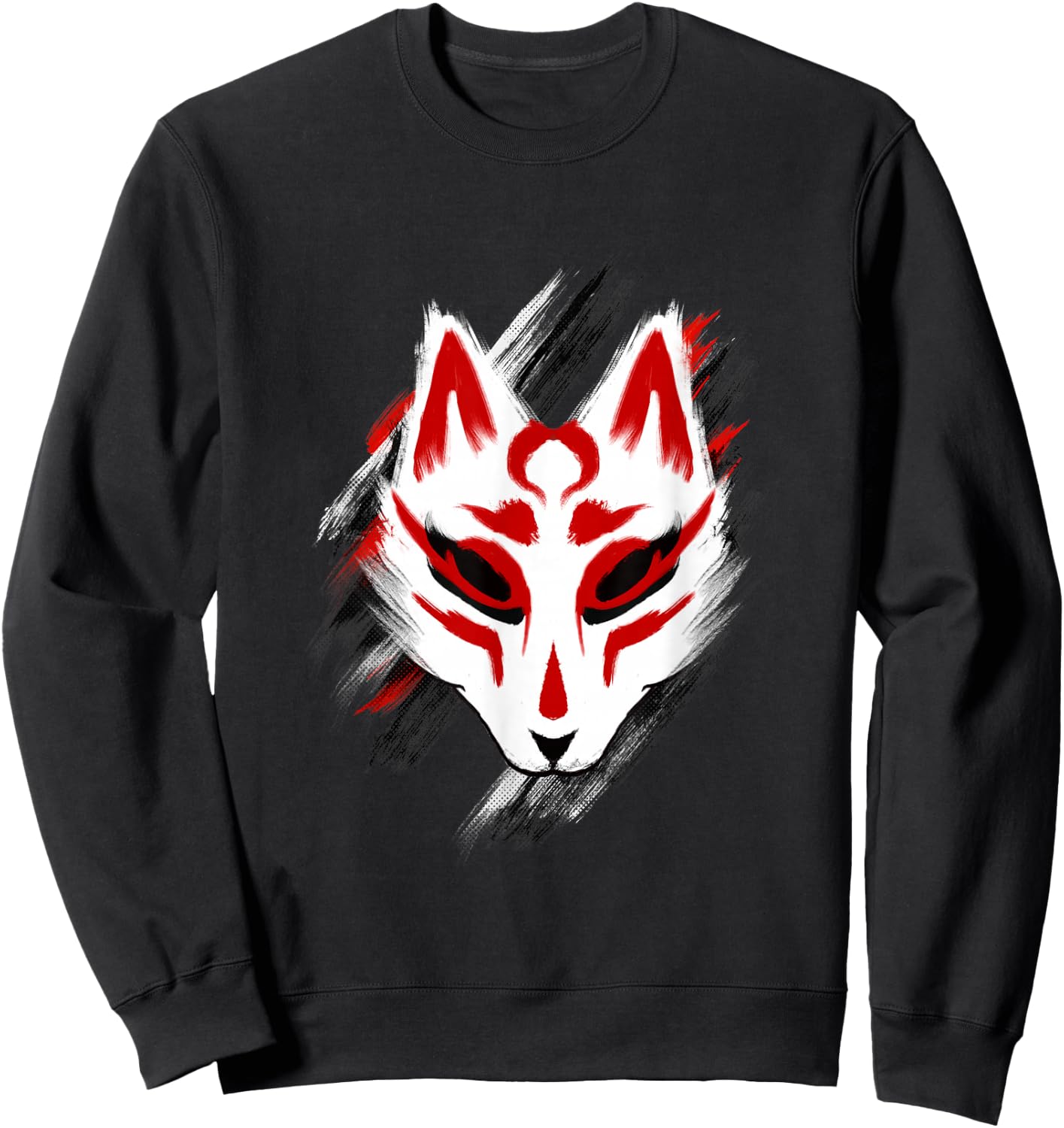 yokai shirt Kitsune mask traditional japanese art t shirt Sweatshirt - Sweatshirt | Black
