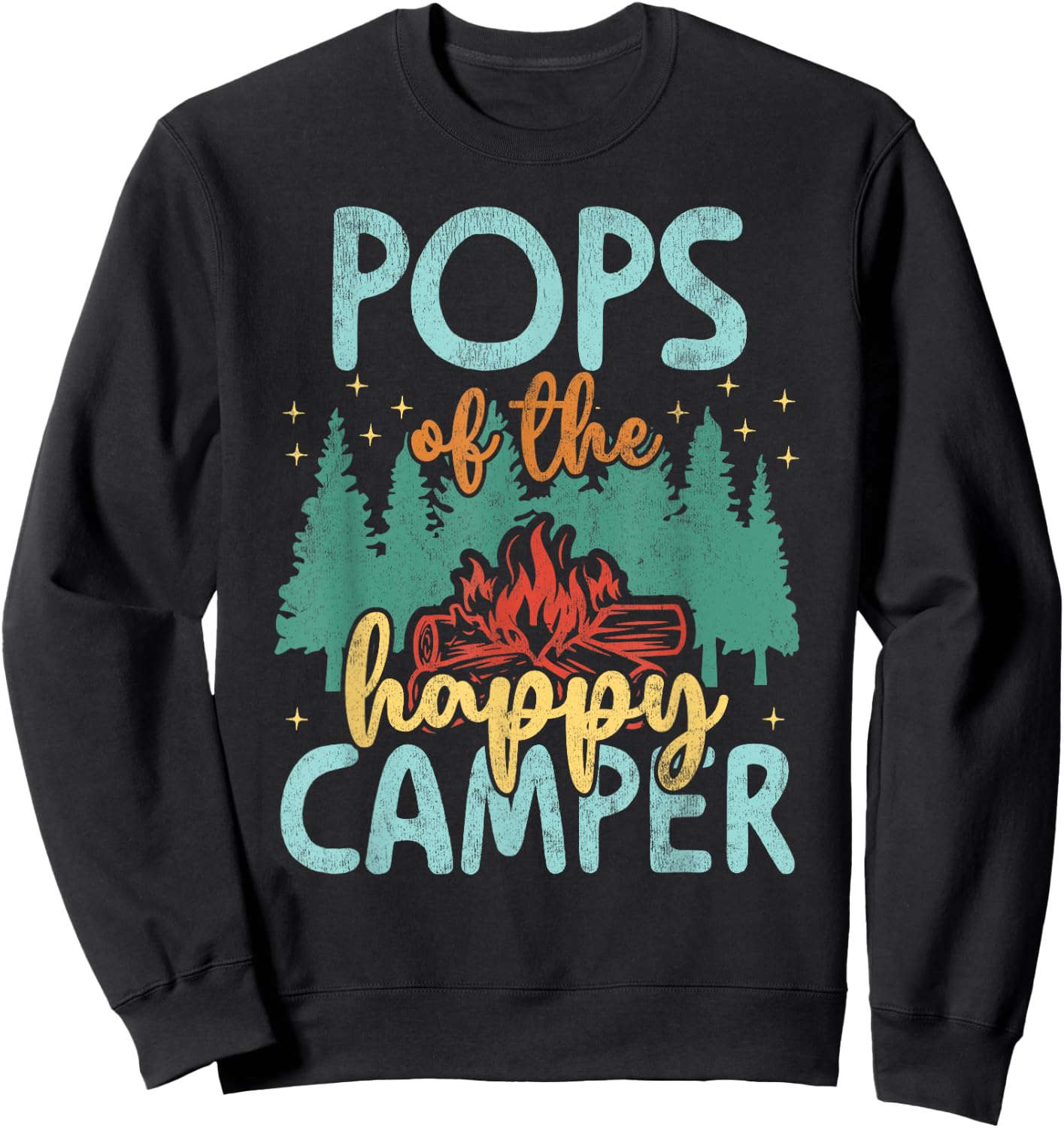 Pops of Happy Camper 1st Birthday Party Retro Pops Sweatshirt - Sweatshirt | Black