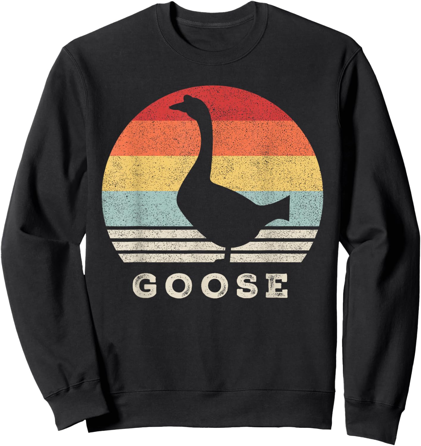 Retro Goose Shirt Funny Animal Lover Gift Vintage Sweatshirt - Sweatshirt | Black