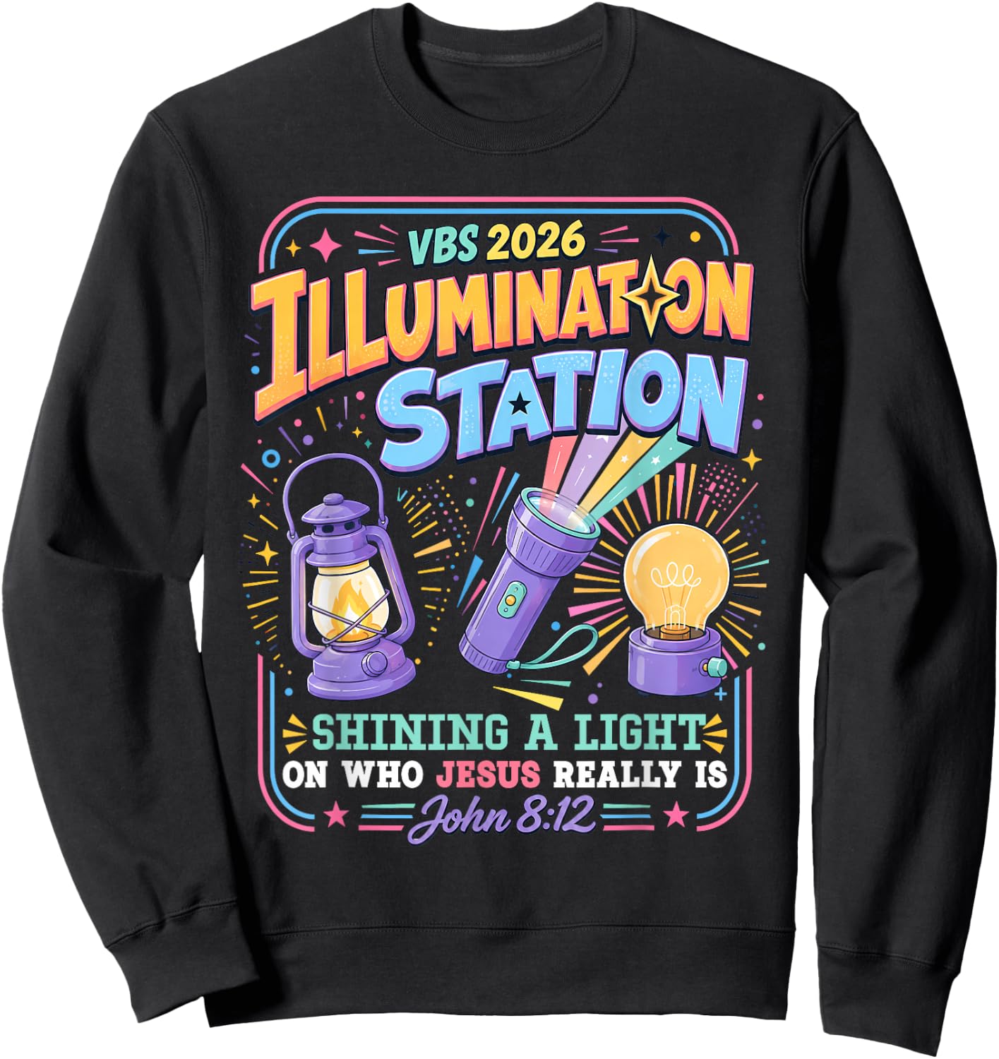 VBS Crew 2026 Illumination Station Vacation Bible School Sweatshirt - Sweatshirt | Black