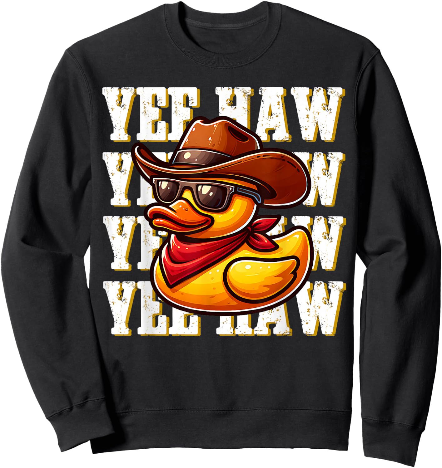 Yeehaw Rubber Ducky Cowboy Rubber Duckie Toddler Boys Kids Sweatshirt - Sweatshirt | Black