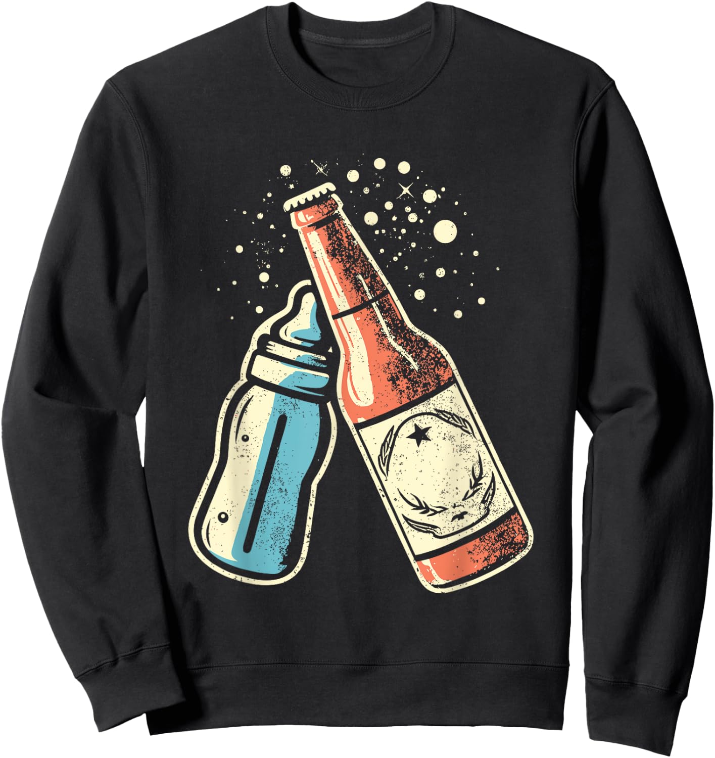Beer Baby Bottle Toast - Cheers First Time Father To Be Sweatshirt - Sweatshirt | Black