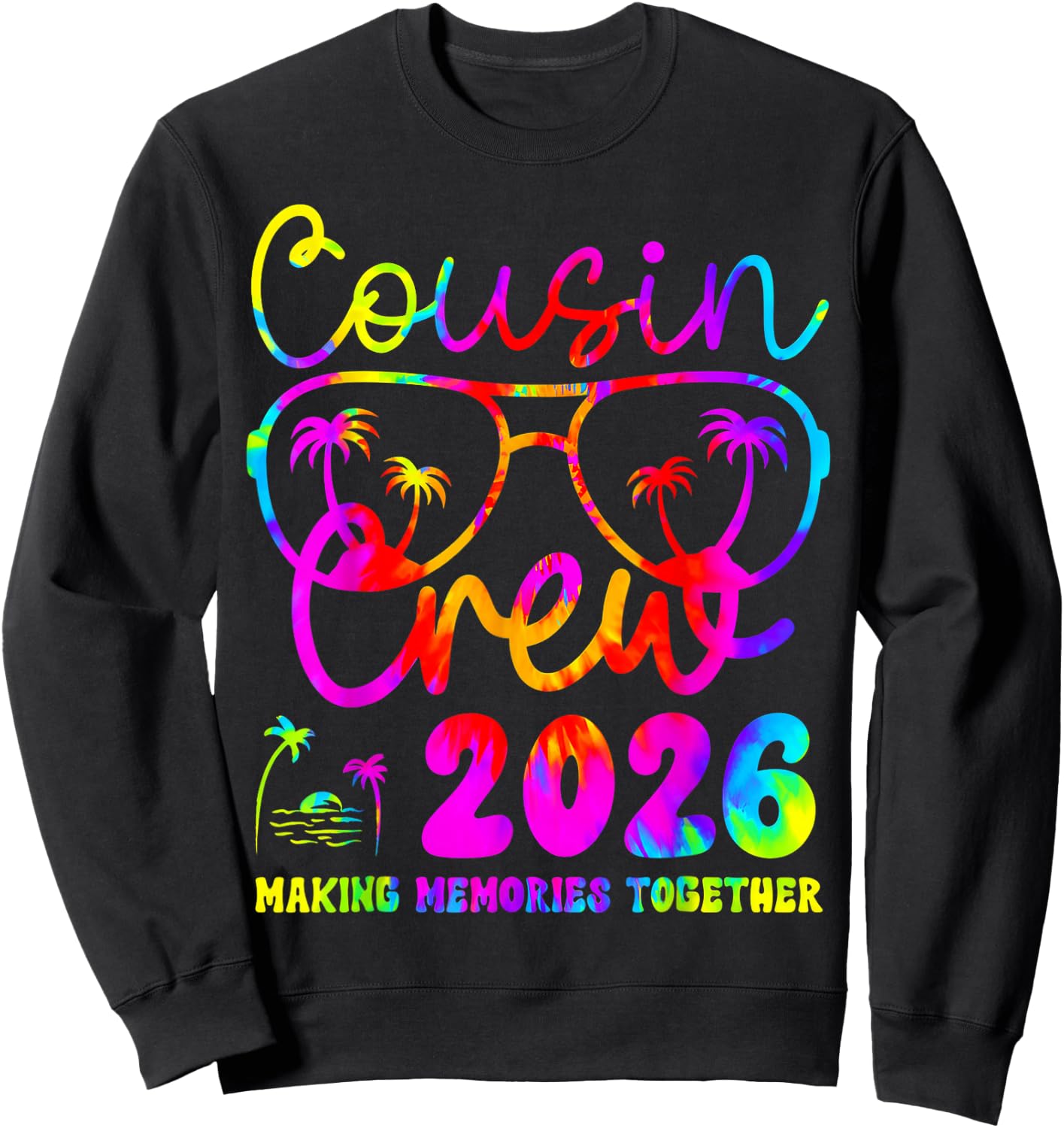 Cousin Crew 2026 Summer Vacation Beach Family Trip Matching Sweatshirt - Sweatshirt | Black