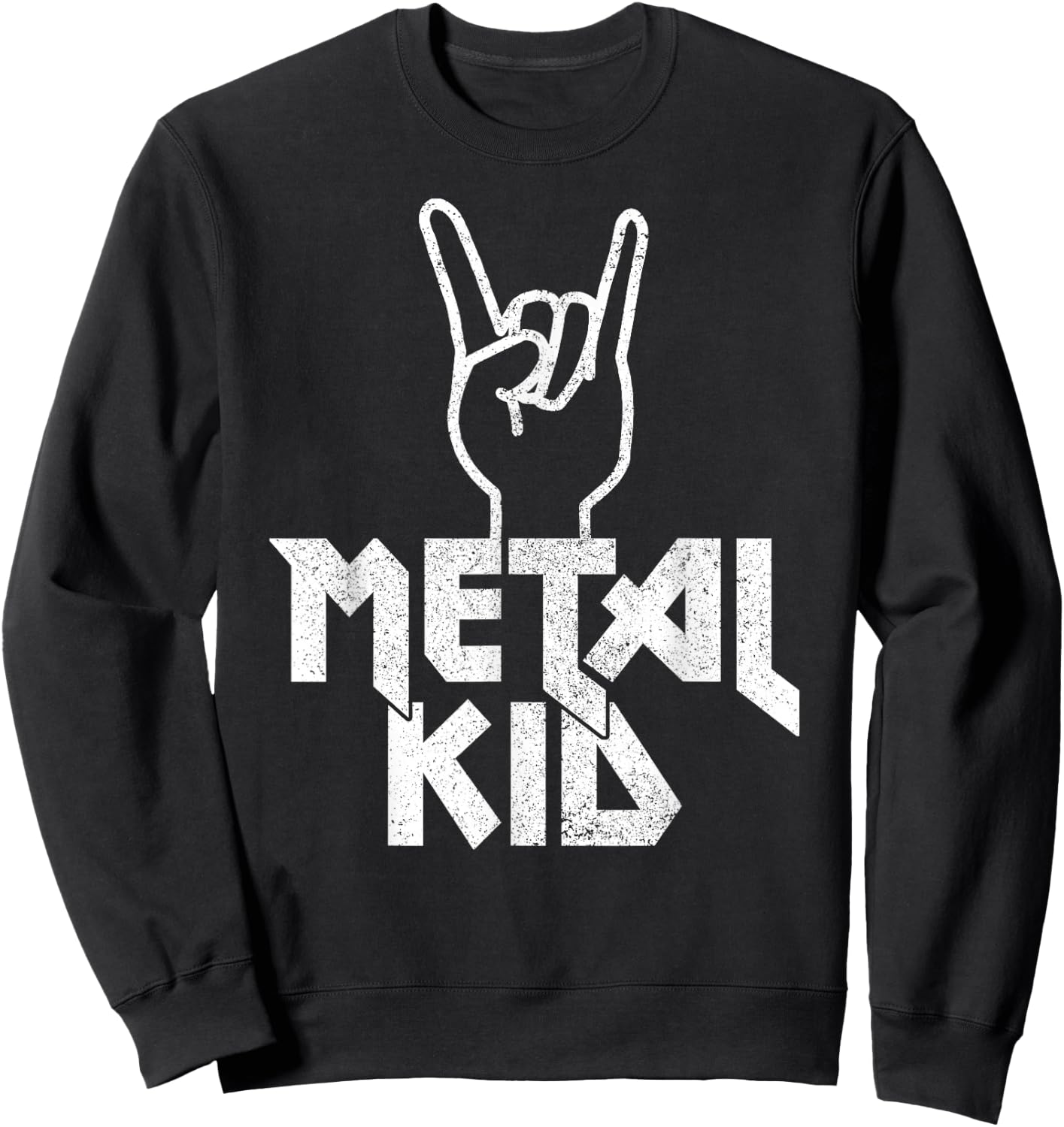 Metal Kid Apparel Co. Metal Head Heavy Black Death Metal Fan Music Gift Sweatshirt - Sweatshirt | Black