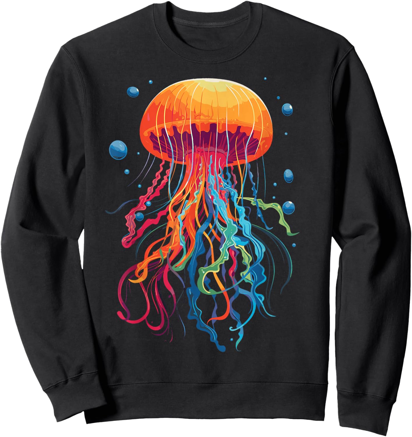 Jellyfish Ocean Animal Scuba Diving Rainbow Jelly Fish Sweatshirt - Sweatshirt | Black