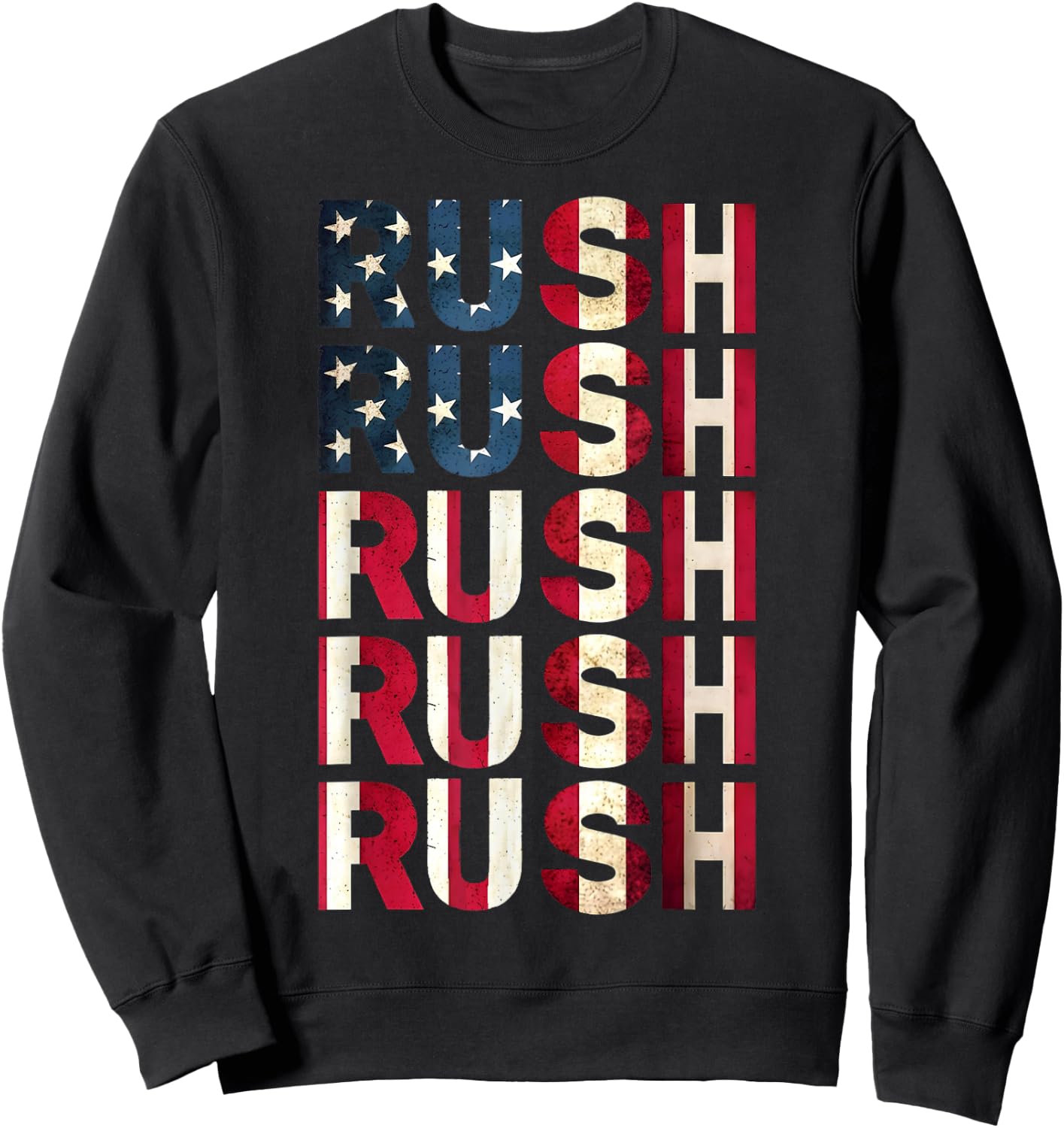 Rush Name Vintage US Flag Hearts Gifts for Kids Sweatshirt - Sweatshirt | Black