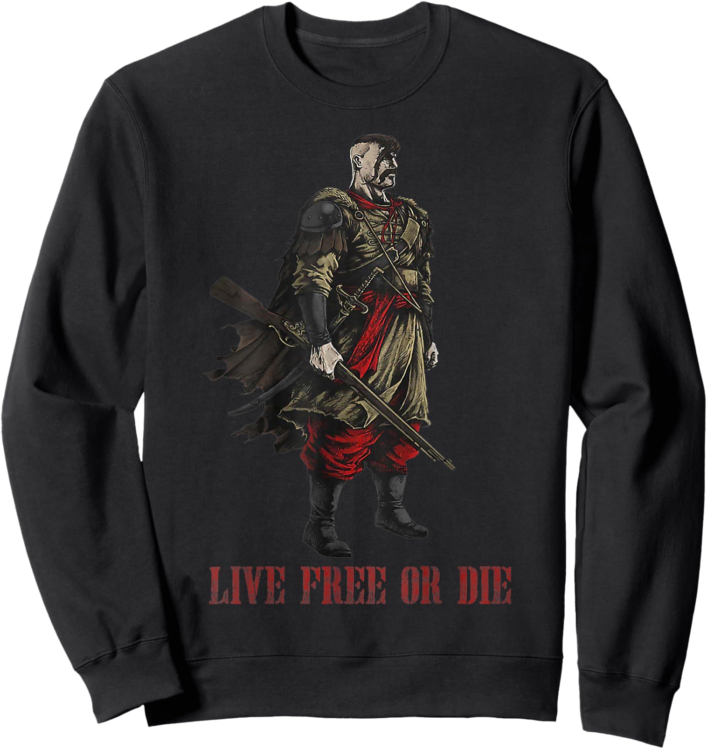 Live Free or Die_cossack Warrior Sweatshirt - Sweatshirt | Black