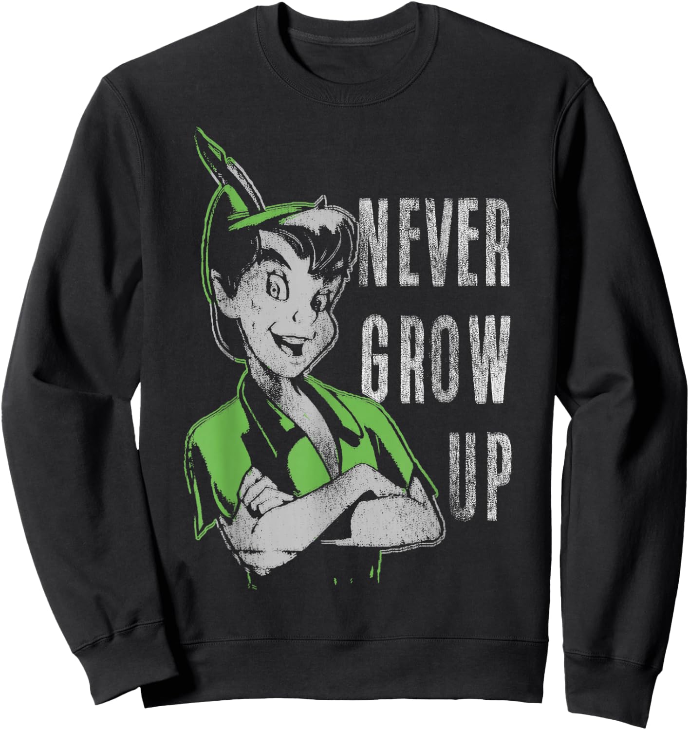 Disney Peter Pan Never Grow Up Vintage Portrait Small Sweatshirt - Sweatshirt | Black