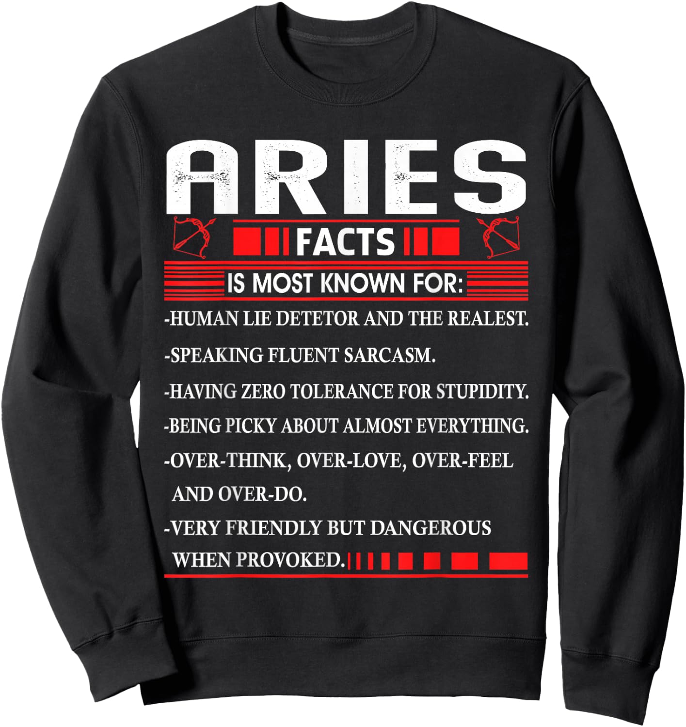 Aries Zodiac Birthday Aries Facts Gift Funny Small Sweatshirt - Sweatshirt | Black
