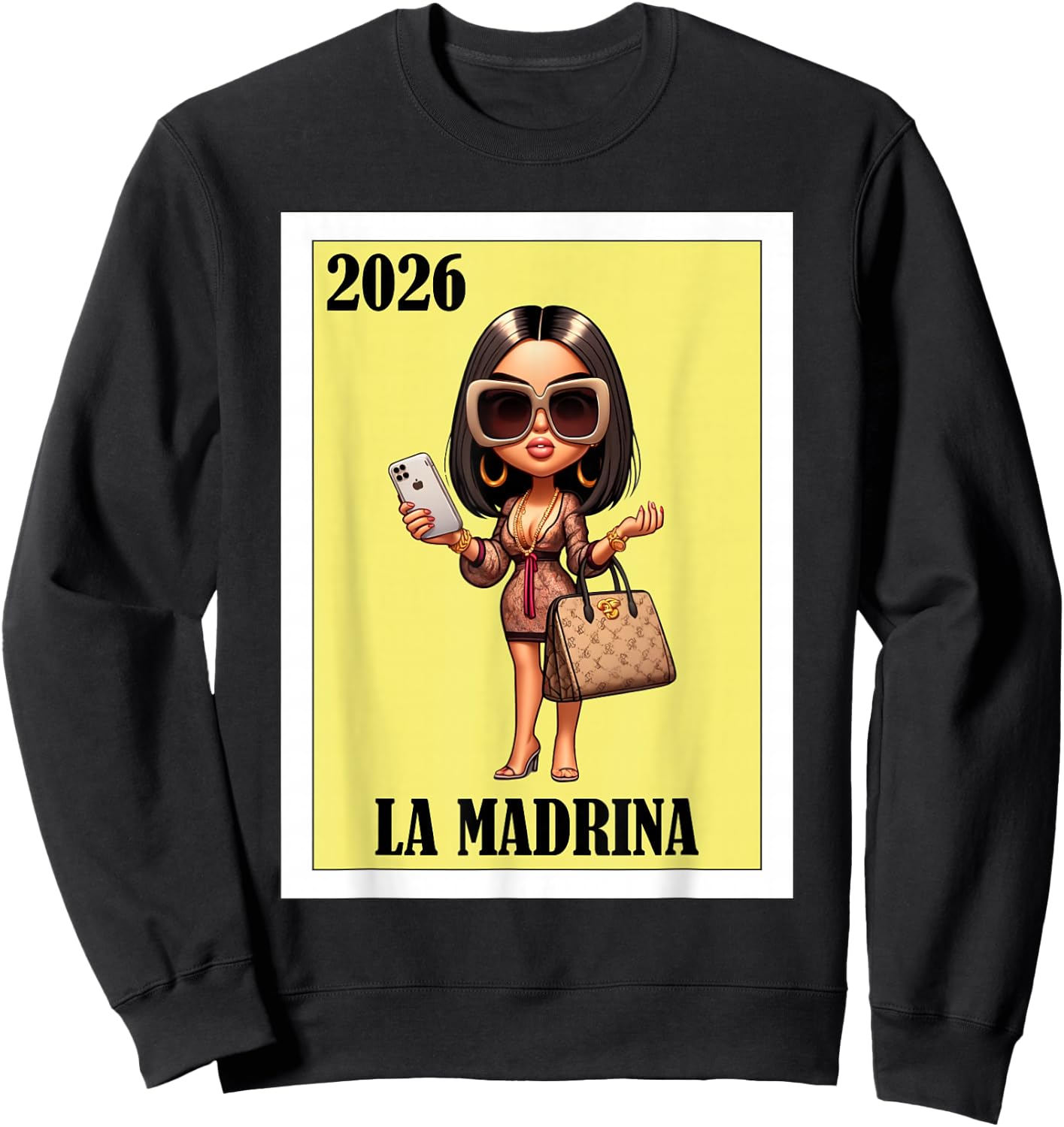 La Madrina 2026 Promoted to Godmother Sweatshirt - Sweatshirt | Black
