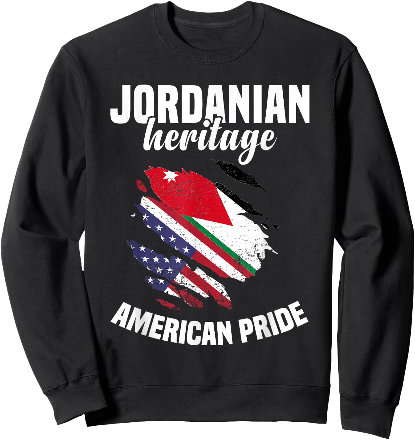 Jordan Flag Outfit American Flags US Uniform Jordanian Sweatshirt - Sweatshirt | Black