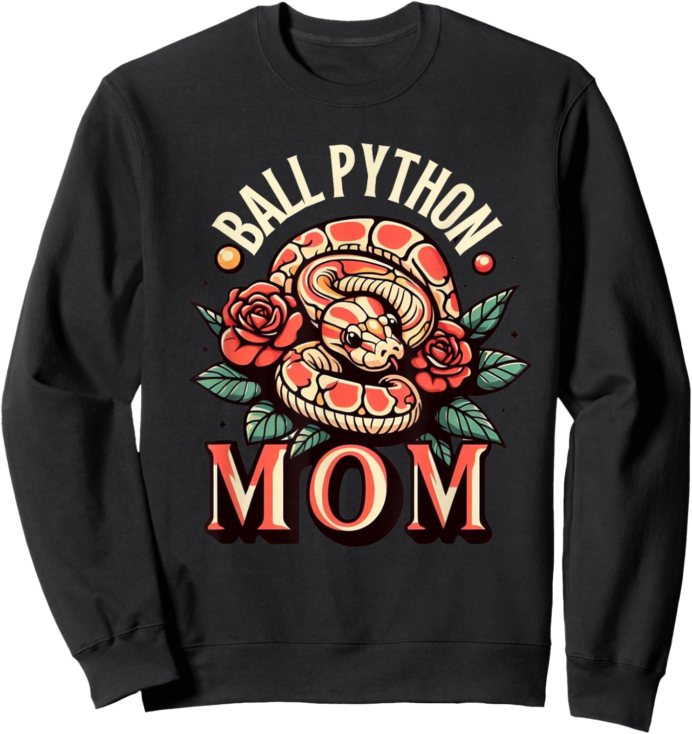 Ball Python Mom Shirt Snake Reptile Herpetology Ball Python Sweatshirt - Sweatshirt | Black