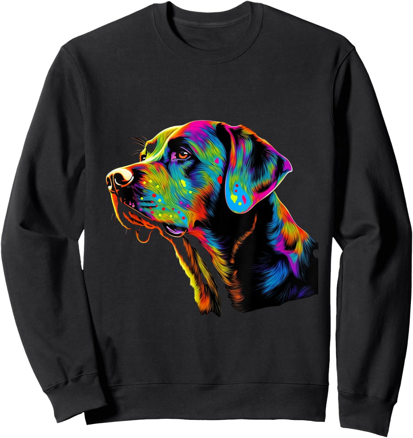 Colorful Neon Labrador Retriever Sweatshirt - Sweatshirt | Black