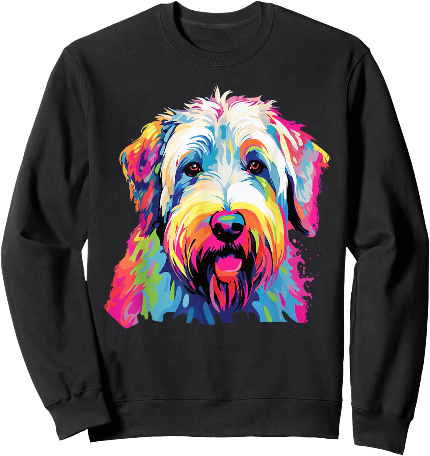 Watercolor Colorful Irish Soft Coated Wheaten Terrier Sweatshirt - Sweatshirt | Black