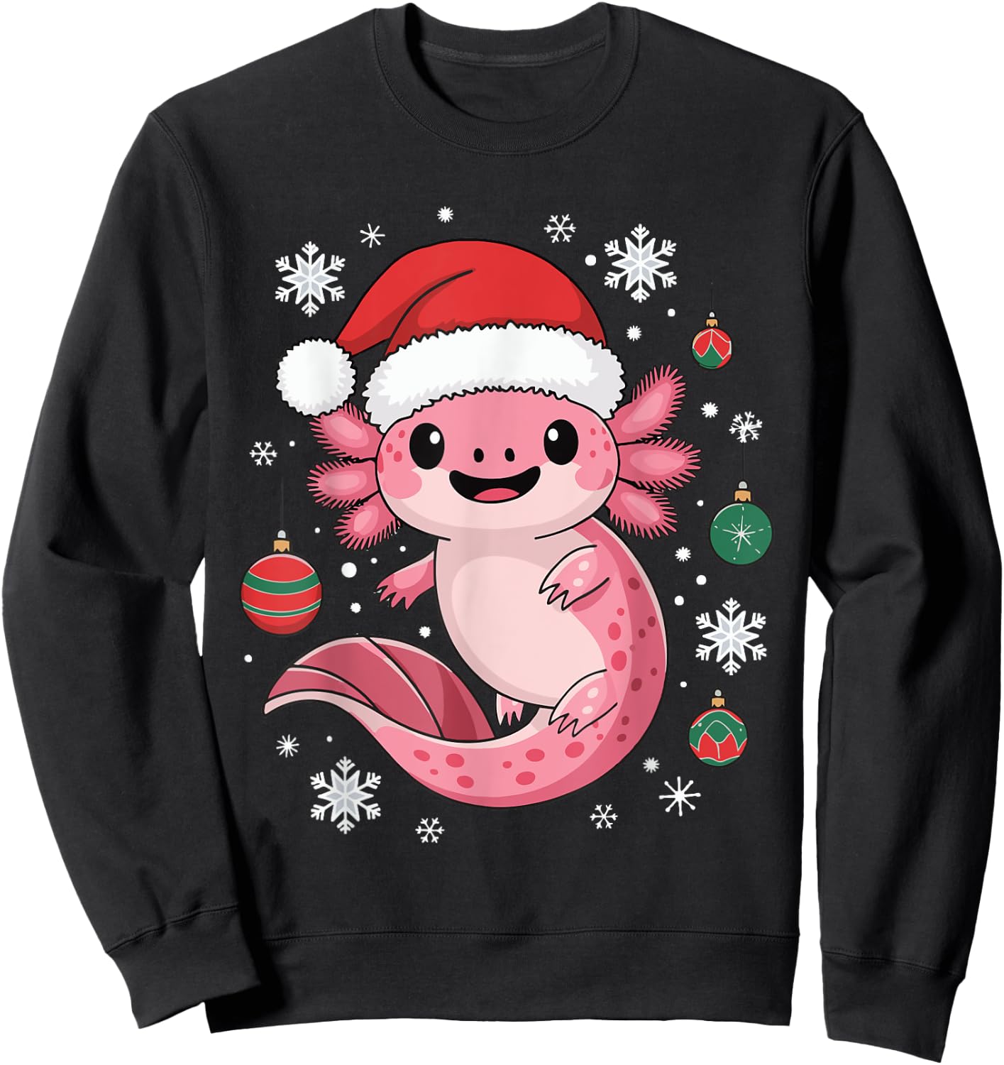 Axolotl Christmas Sweatshirt - Sweatshirt | Black