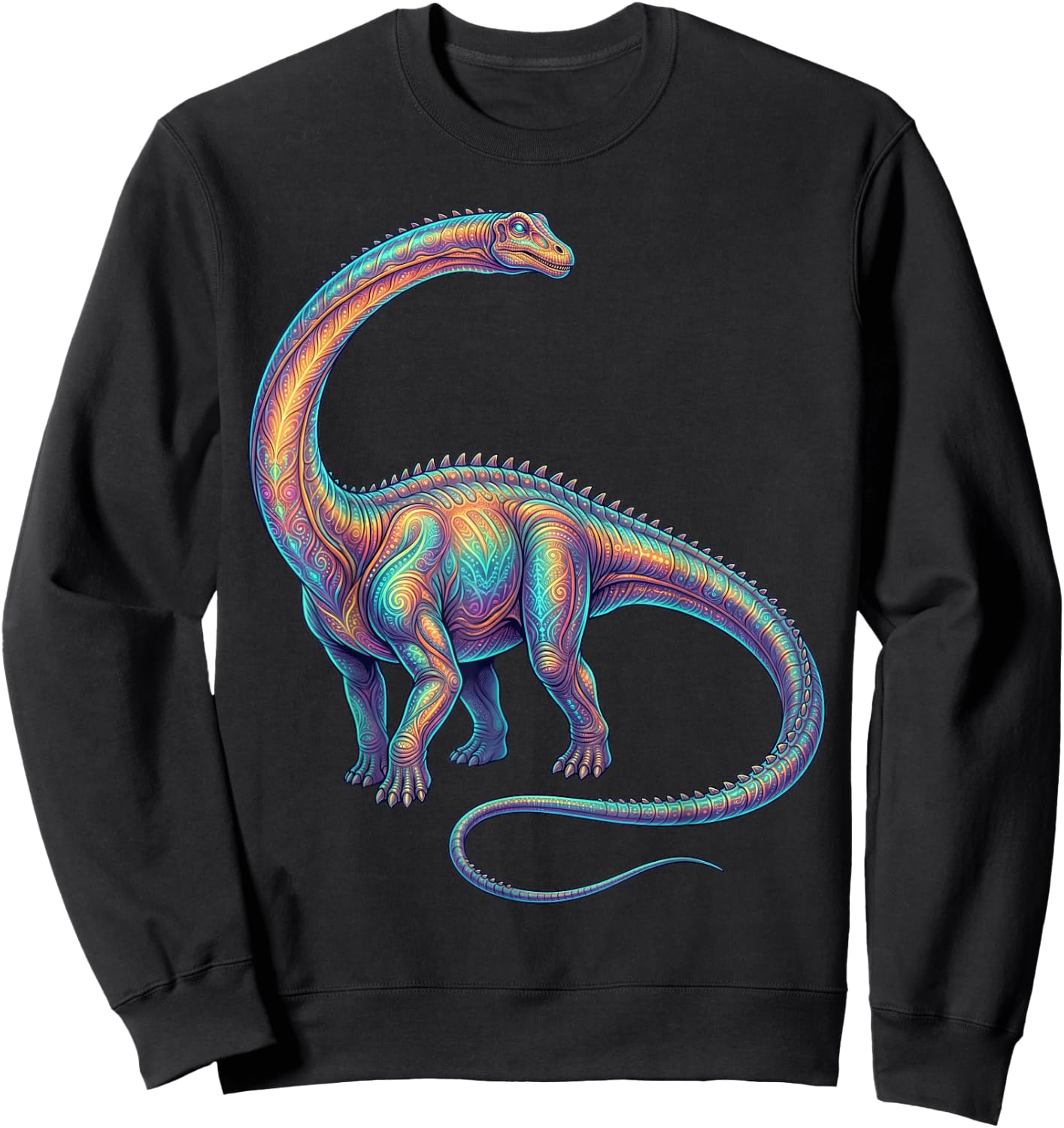 Diplodocus Dinosaur Paleontology Prehistoric Long Neck Sweatshirt - Sweatshirt | Black
