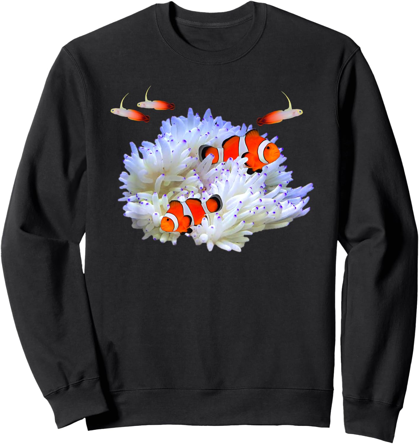 Sebae Anemone Clownfish Firefish Saltwater Reef Aquarium Sweatshirt - Sweatshirt | Black