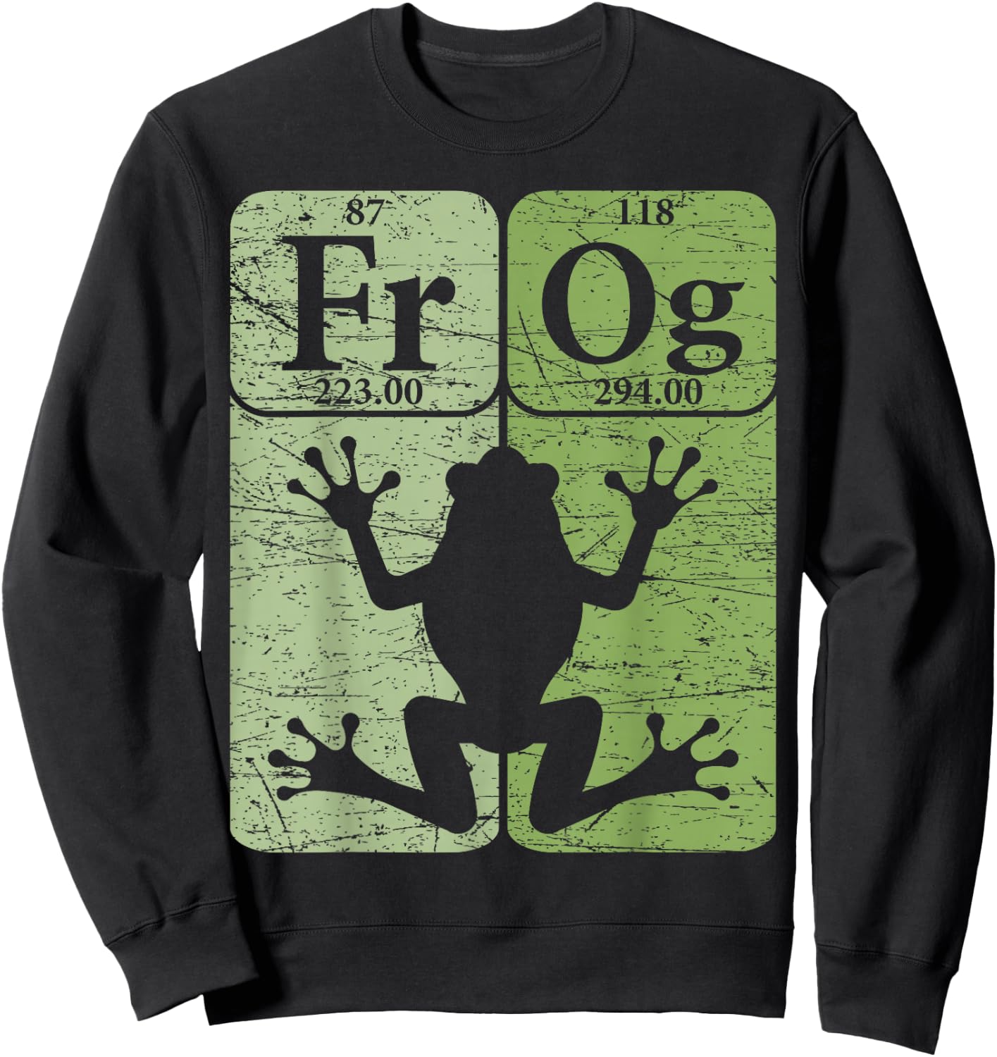 Frog Periodic Table Elements Herpetologist Frog Lover Retro Sweatshirt - Sweatshirt | Black