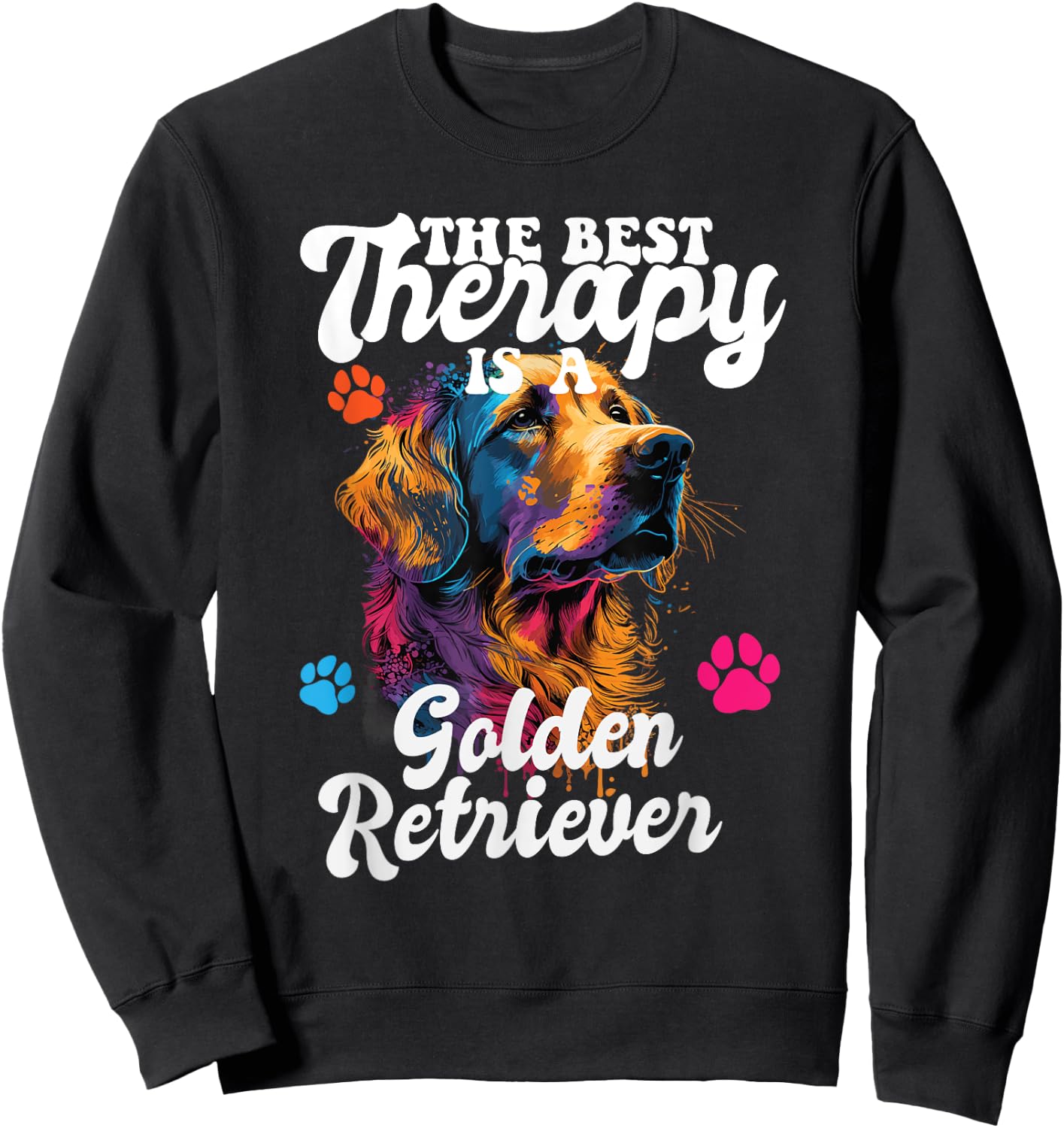 Golden Retriever Pop Art & Splash Art Golden Retriever Sweatshirt - Sweatshirt | Black