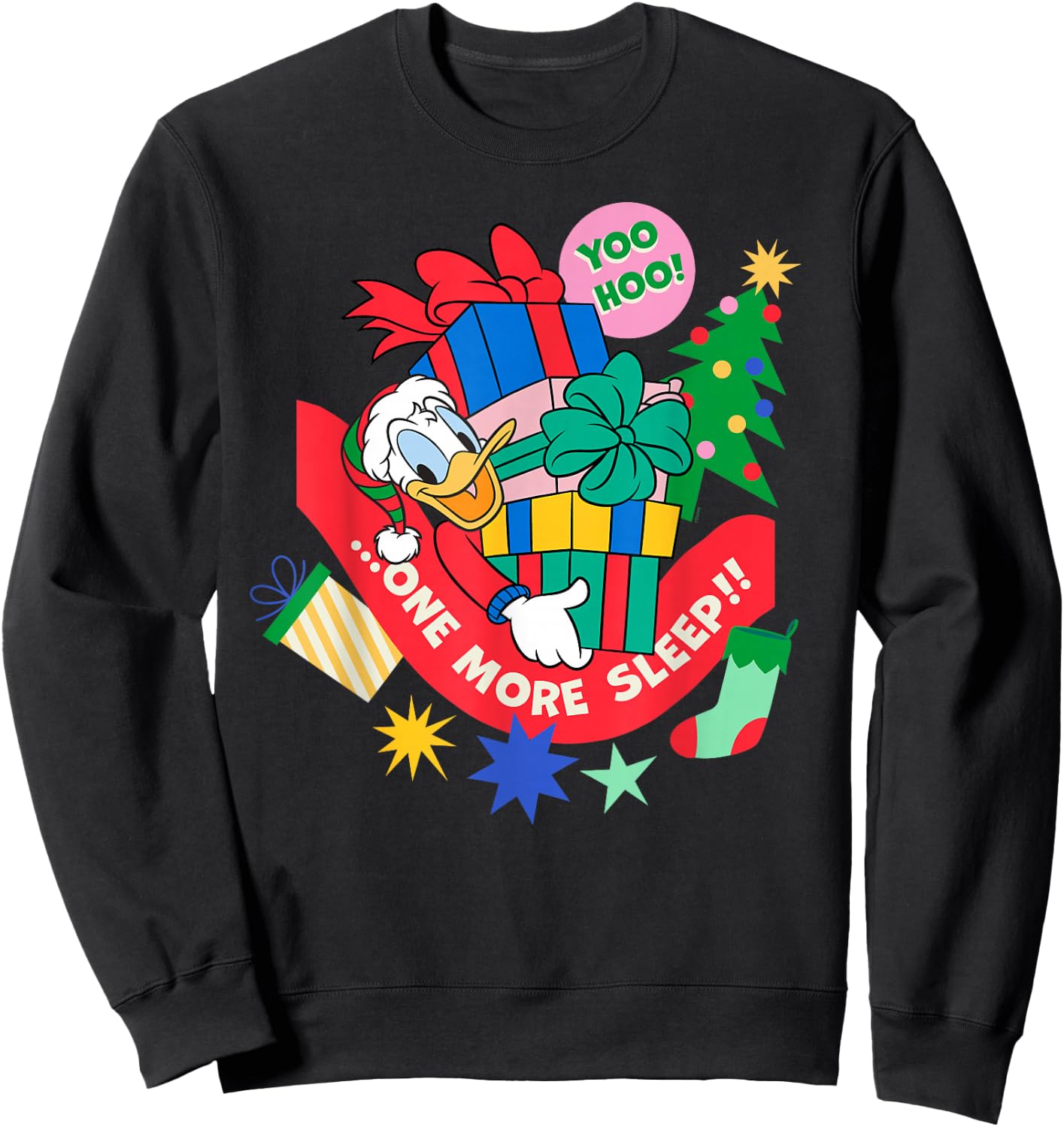 Disney Donald Duck Christmas Holiday One More Sleep Sweatshirt - Sweatshirt | Black
