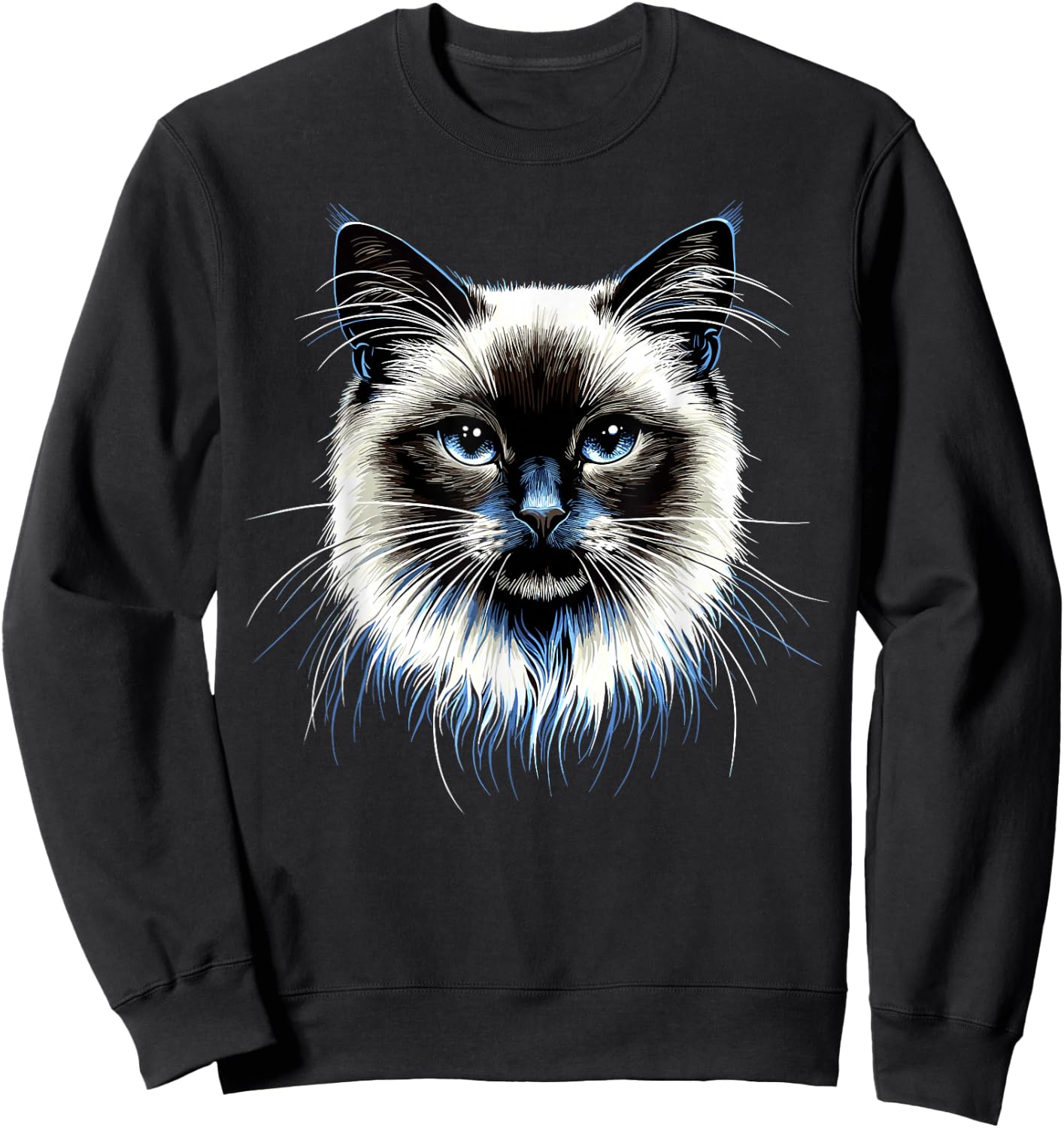Burma Sacred Cat Burmese Cat Sweet Burma Cats , Black, S Sweatshirt - Sweatshirt | Black