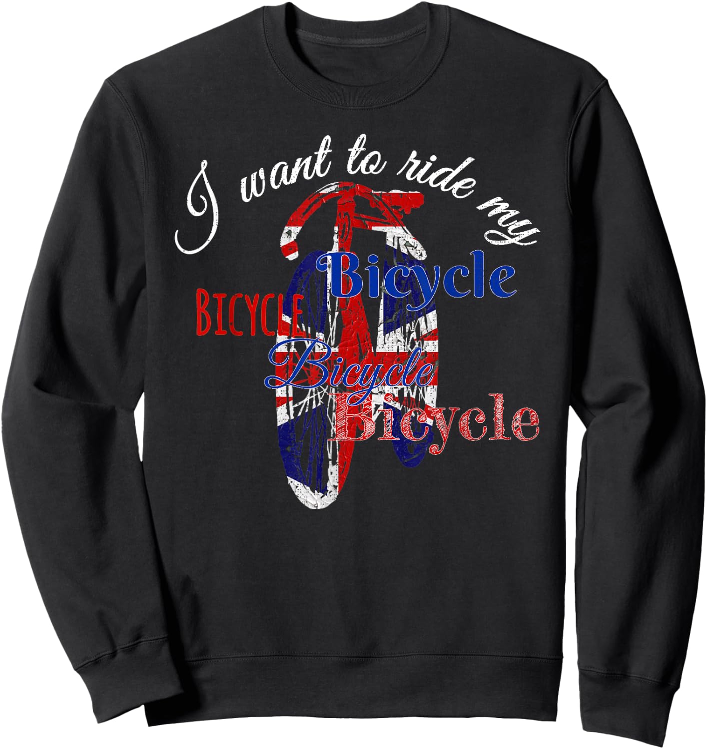 I want to ride my Bicycle, Bicycle Bicycle Queen Pride Sweatshirt - Sweatshirt | Black