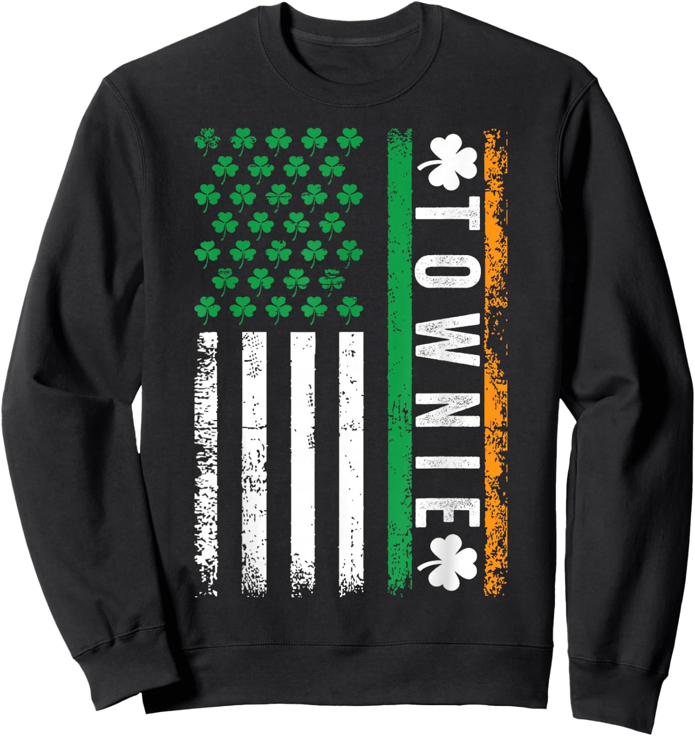 Townie Irish, St Patricks Day Charlestown, Townie Sweatshirt - Sweatshirt | Black