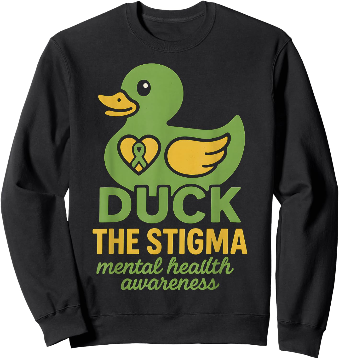 Mental Health Awareness Rubber Duck Women's Rubber Ducky Sweatshirt - Sweatshirt | Black