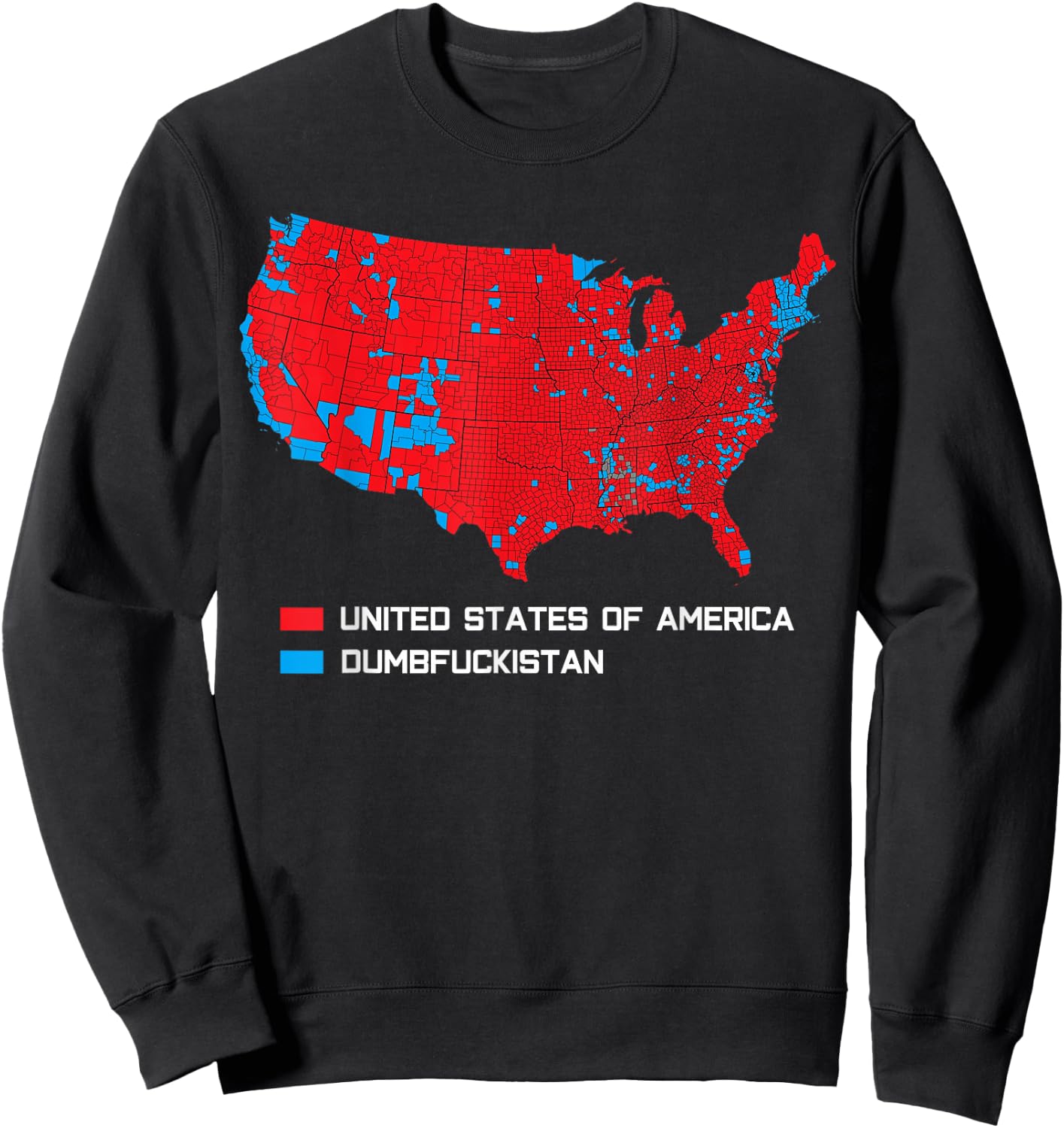 Election Map 2024 United States of America Dumbfuckistan Sweatshirt - Sweatshirt | Black