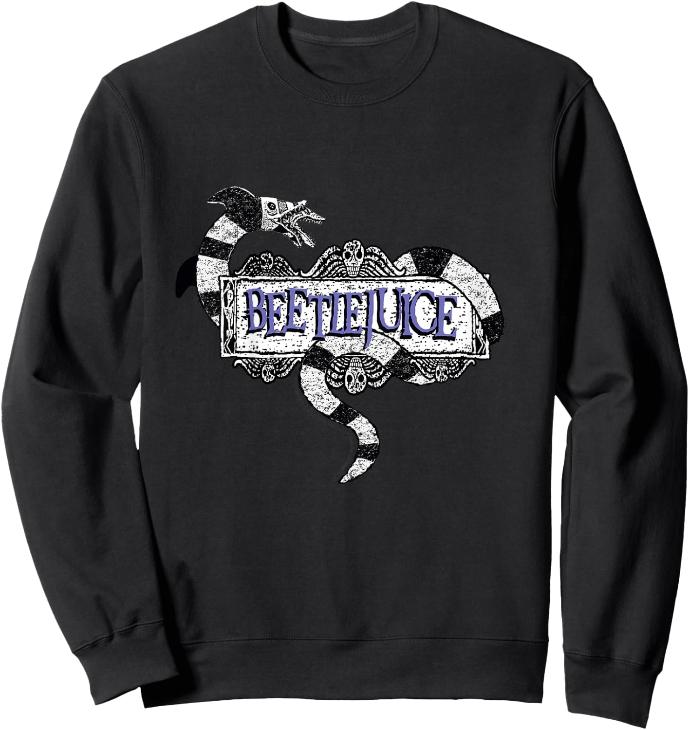 Kids Beetlejuice Sandworm Text Logo Kids Sweatshirt - Sweatshirt | Black