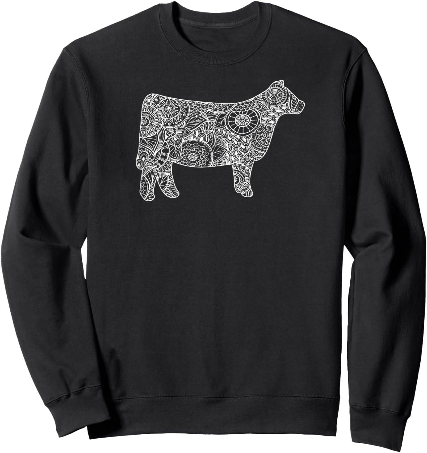 Cow Mandala Shirt - Trendy for Cattle Beef Livestock Show Sweatshirt - Sweatshirt | Black
