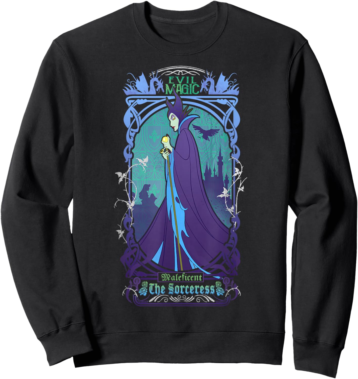 Disney Maleficent The Sorceress Deep Purple Graphic Sweatshirt - Sweatshirt | Black