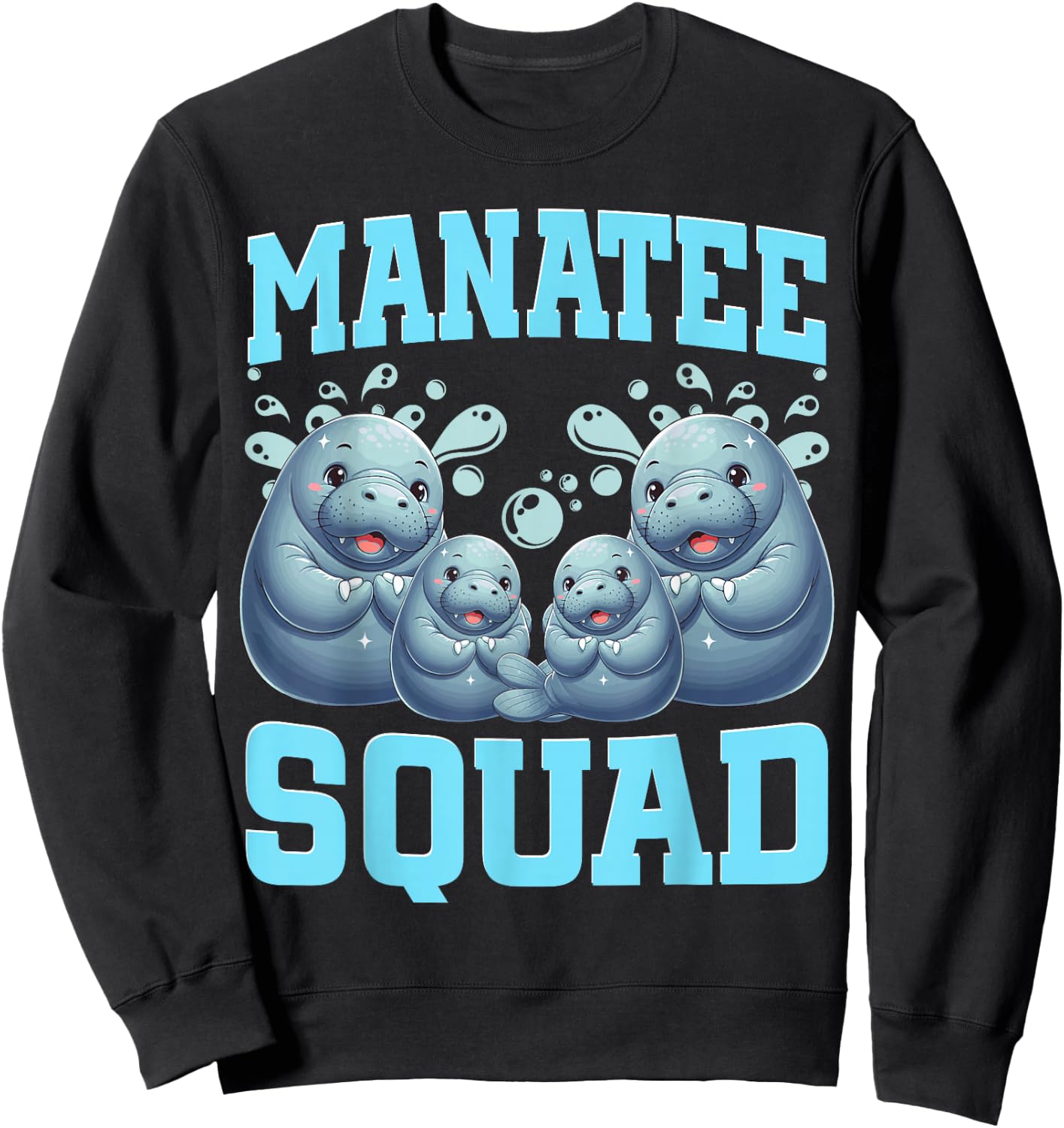 Manatees Lover Sea Cow Ocean Manatee Squad Sweatshirt - Sweatshirt | Black