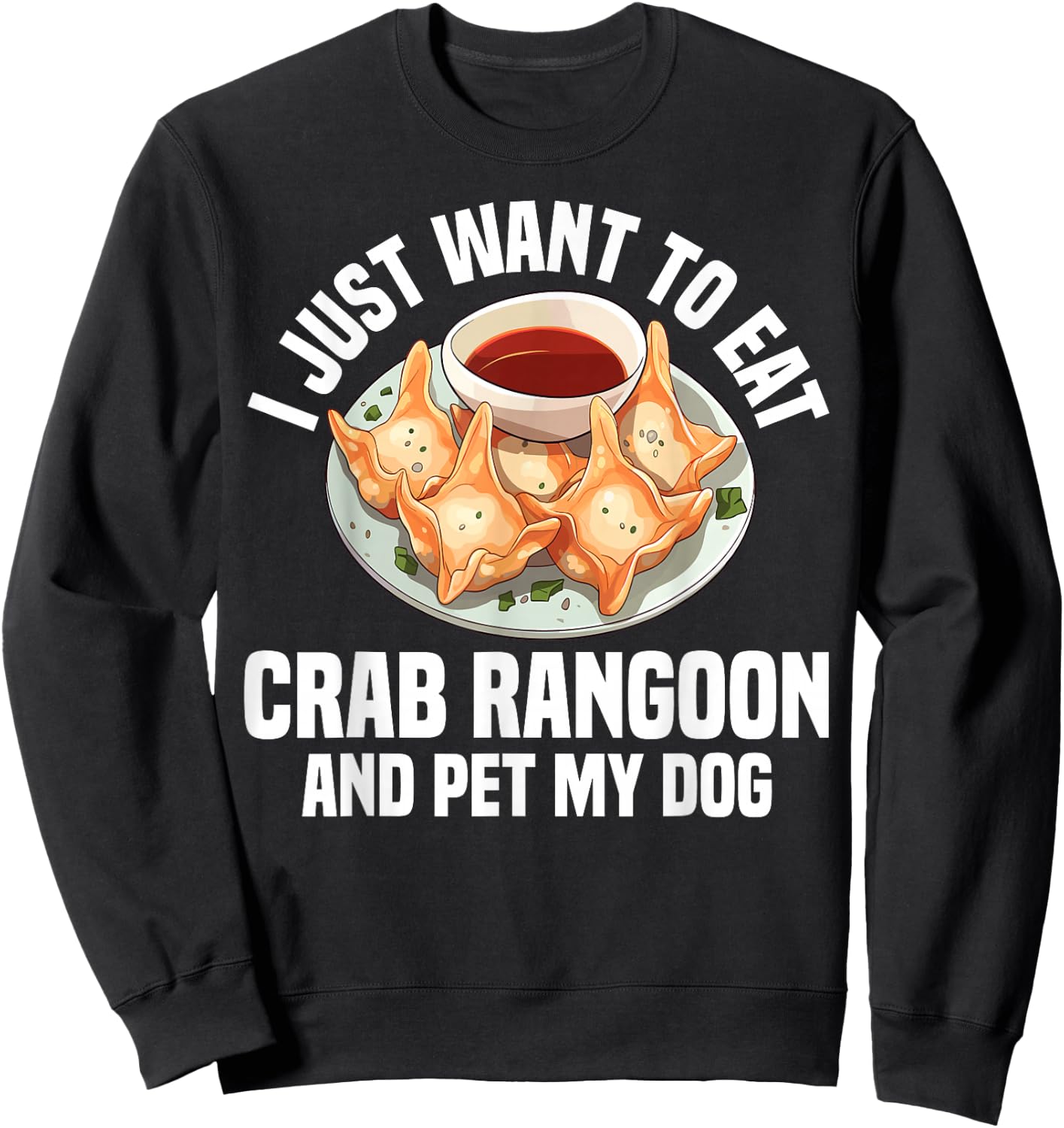 Crab Rangoon Clothes & Crab Rangoon Clothing -Adults, -Kids Crab Rangoon Food Lover Chinese Accessories Black Small Classic Fit Short Sleeve Sweatshirt - Sweatshirt | Black