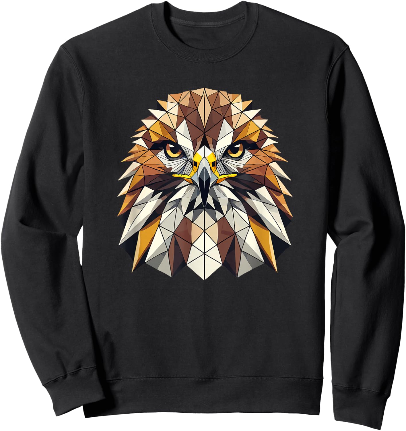 Geometric Art Hawk Hawks Sweatshirt - Sweatshirt | Black