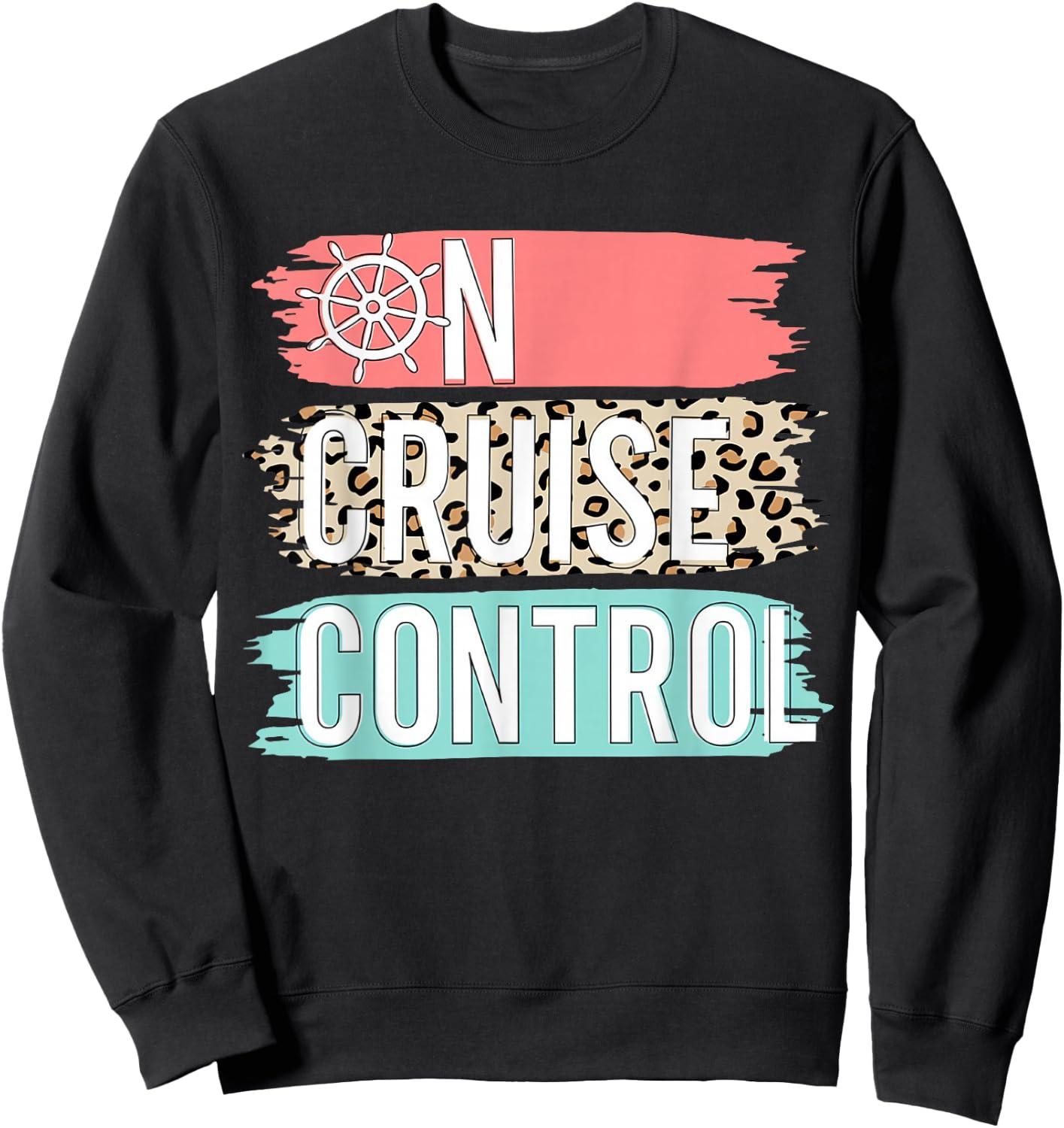 Control On Cruise Leopard Funny Summer Vacation Family Women Sweatshirt - Sweatshirt | Black