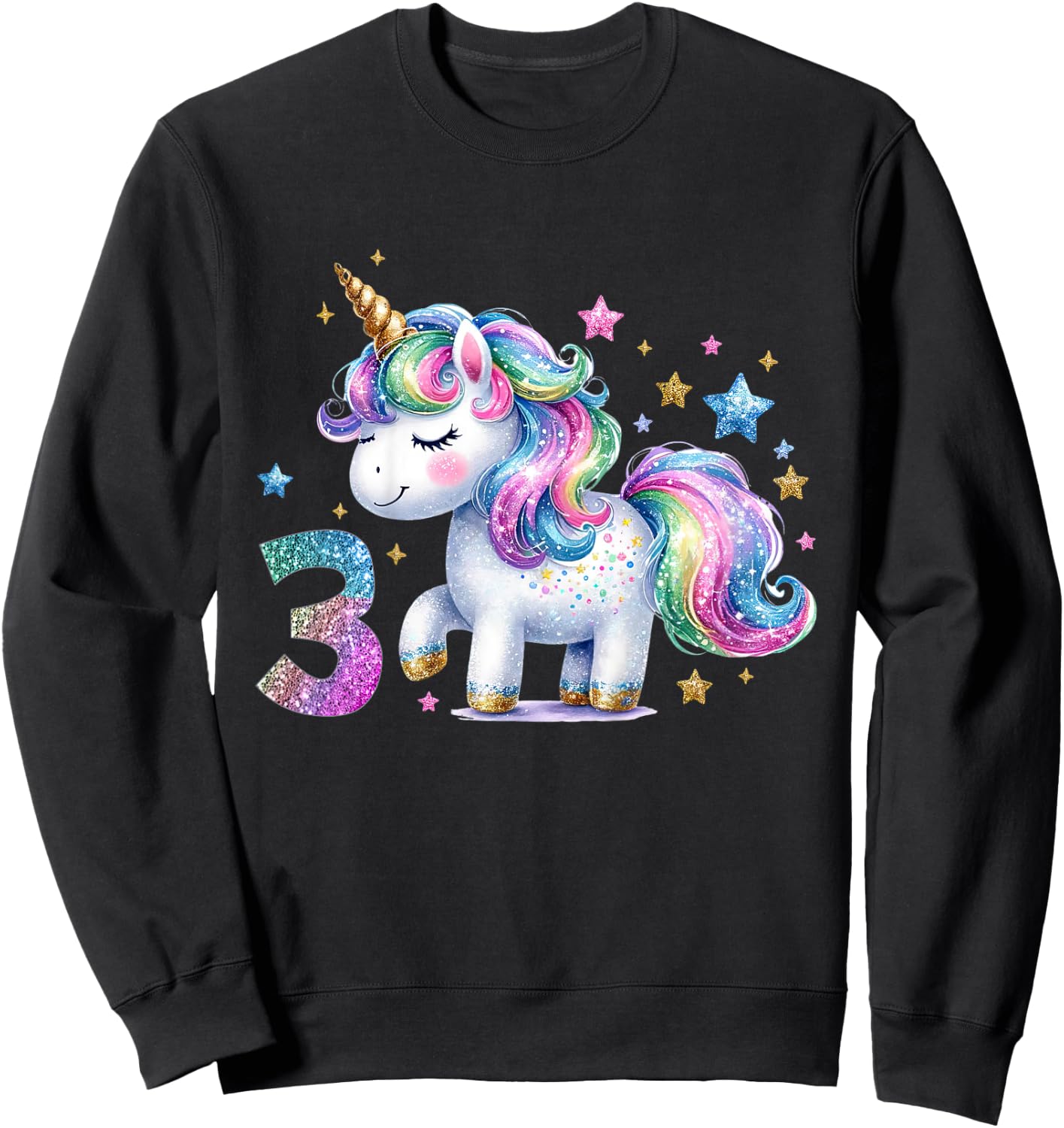 3 Geburtstag Mädchen Geschenke 3 Jahre Alt Einhorn Outfit Sweatshirt - Sweatshirt | Black