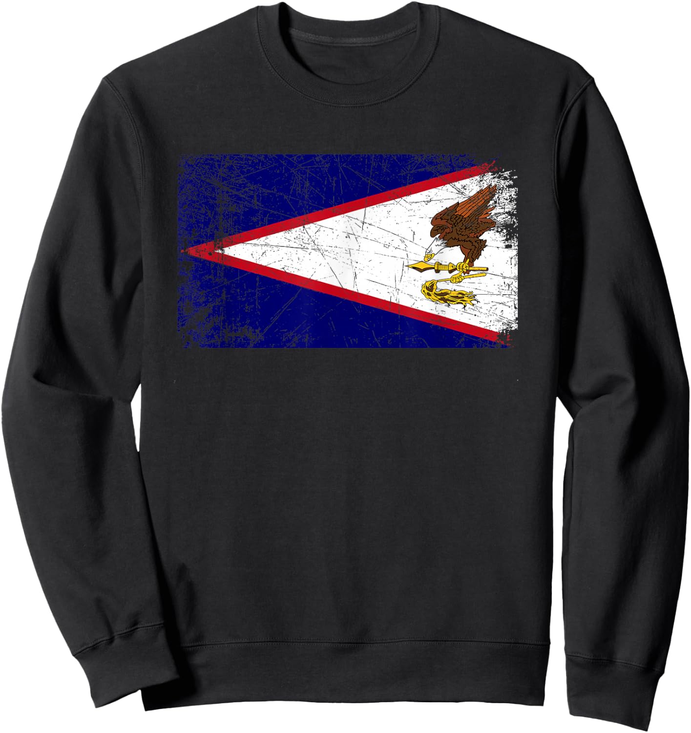 Vintage Made In AMERICAN SAMOA SAMOAN Flag Gift Sweatshirt - Sweatshirt | Black