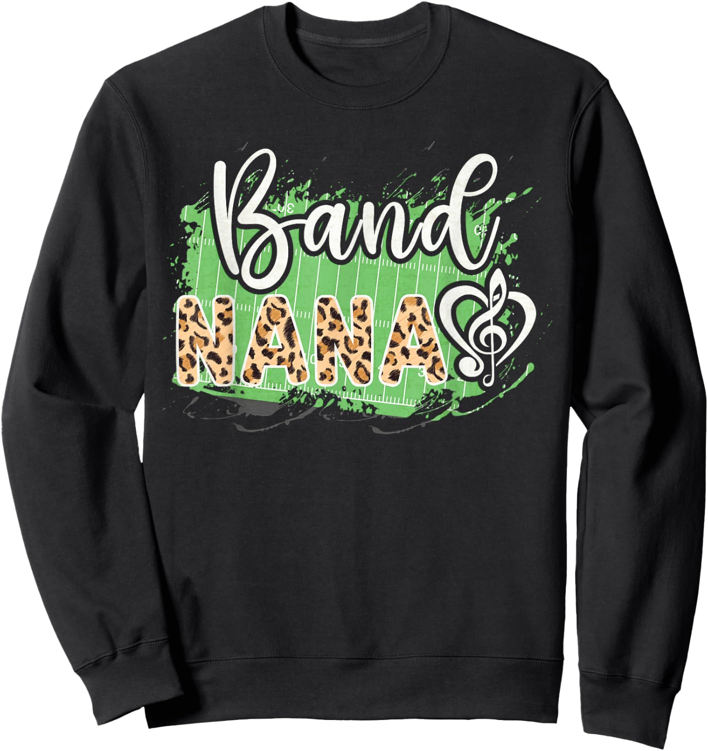 Band Nana Marching Band Nana Grandma Leopard Sweatshirt - Sweatshirt | Black