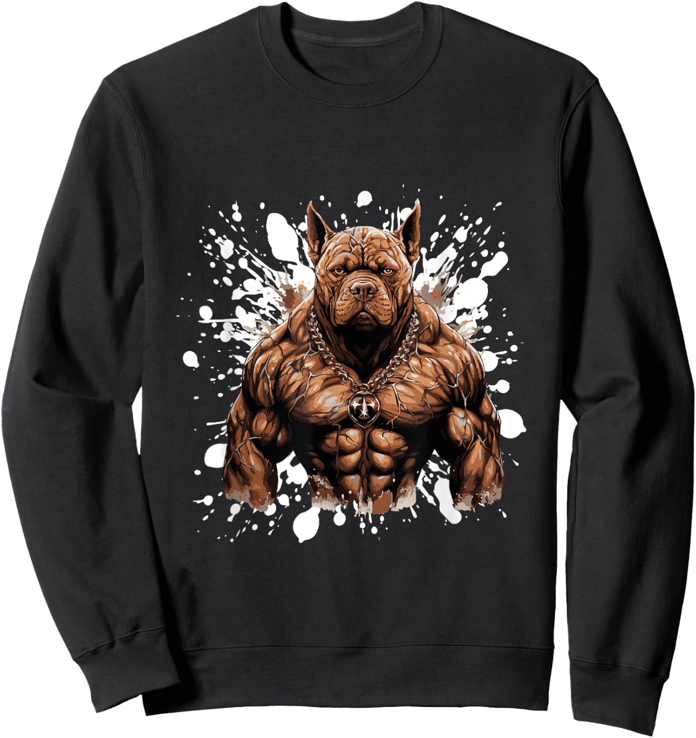 Dog with Pit Muscles | Training Gym Bodybuilding Sweatshirt - Sweatshirt | Black
