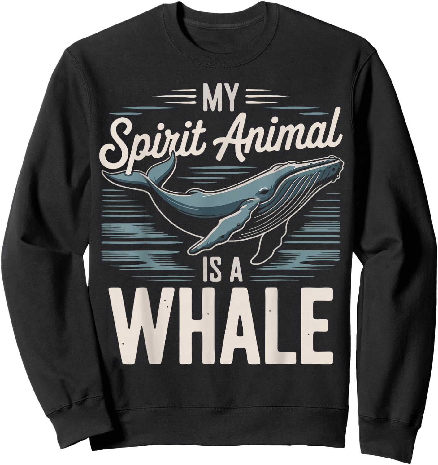 Whale Lover Spirit Animal Whale Sweatshirt - Sweatshirt | Black