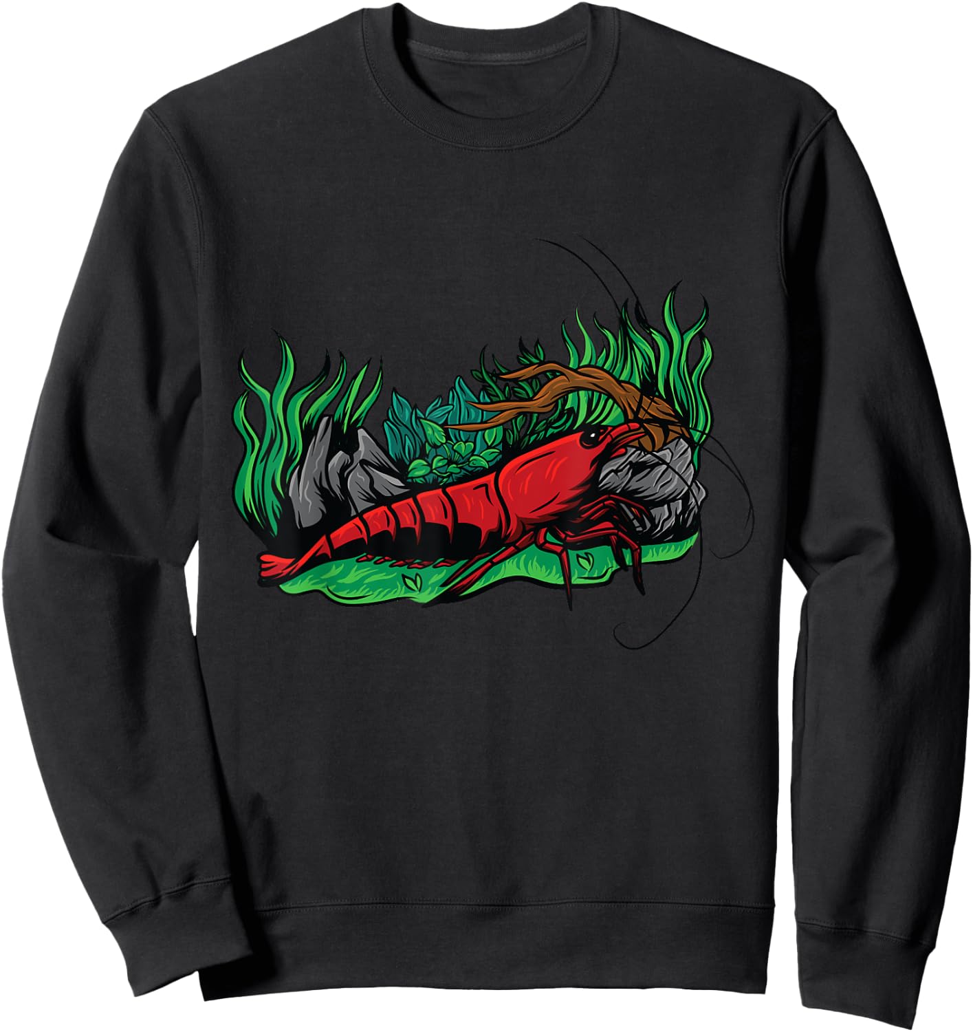 Neocaridina Red Cherry Shrimp Aquarium Dwarf Shrimp Sweatshirt - Sweatshirt | Black