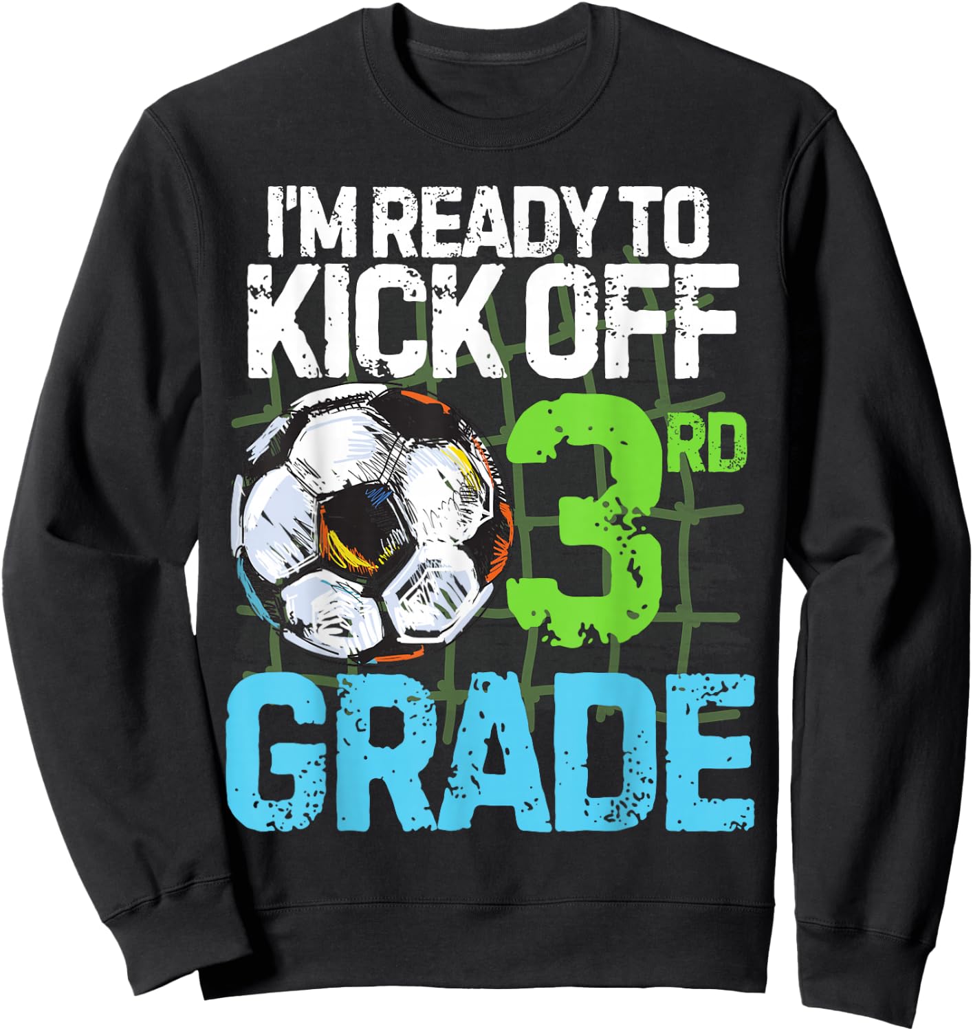 Back To School First day Of 3rd grade Soccer Games Boys Kids Sweatshirt - Sweatshirt | Black