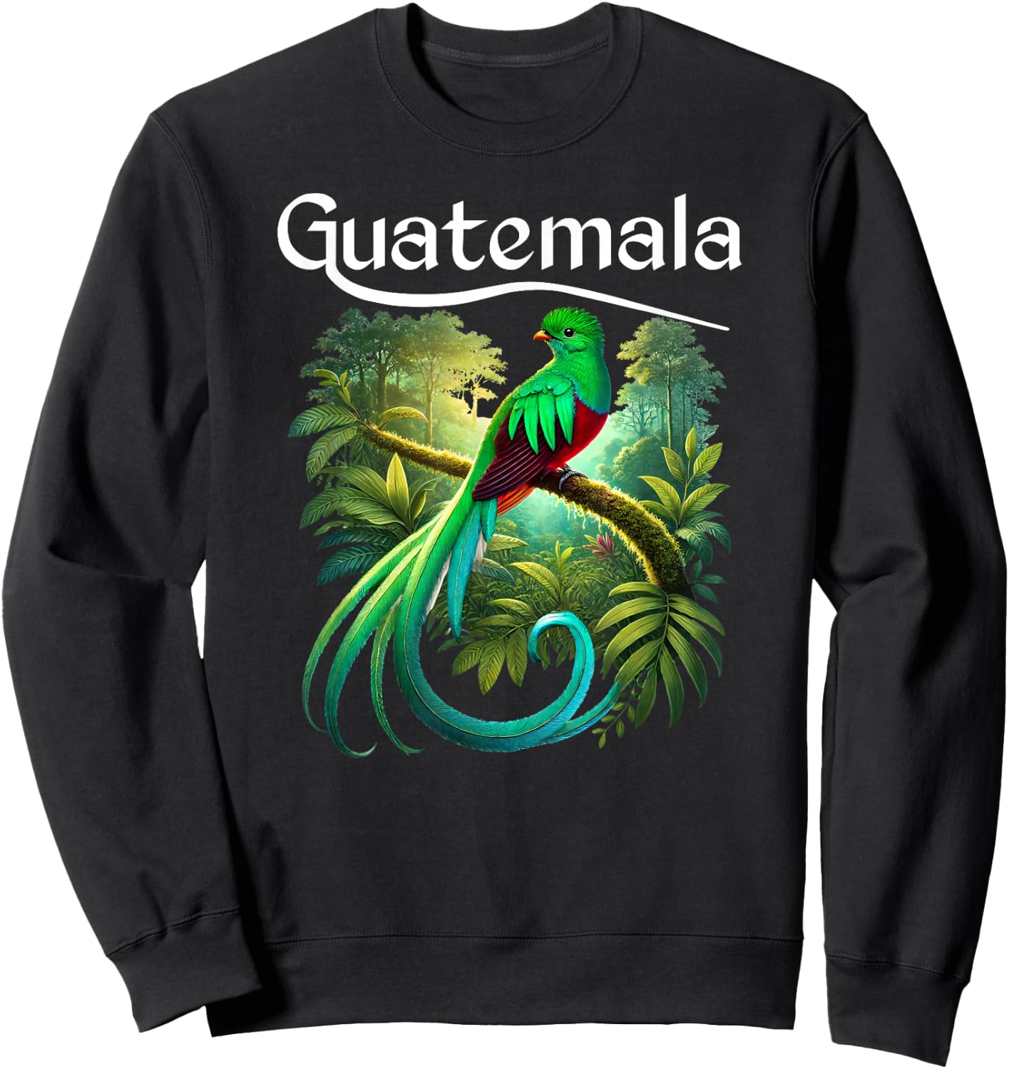 Quetzal Guatemala Chapin Antigua Tikal Tradicional Maya 502 Sweatshirt - Sweatshirt | Black