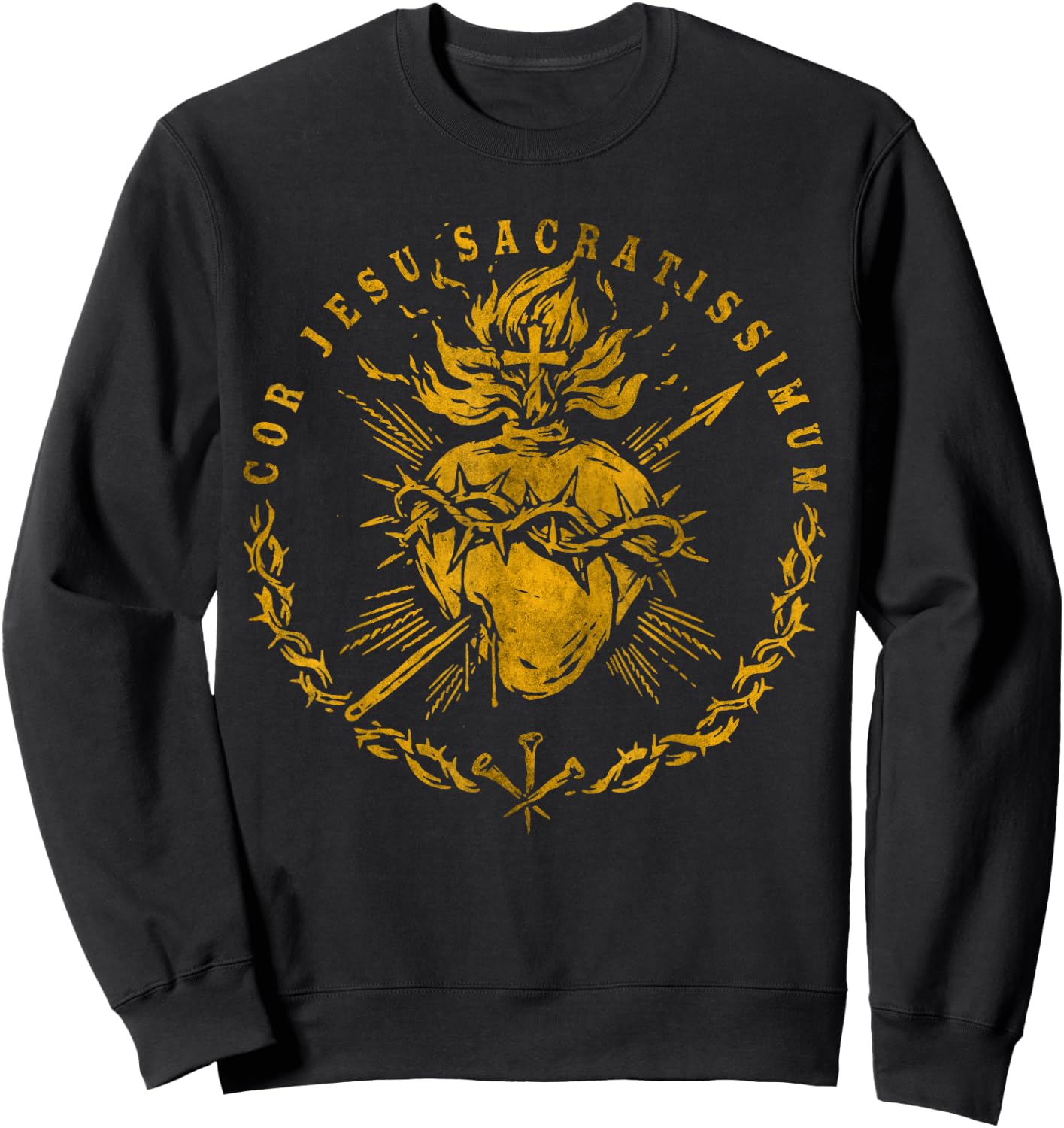 Cor Jesu Sacratissimum, Heiliges Herz Jesus katholischer Glaube Sweatshirt - Sweatshirt | Black