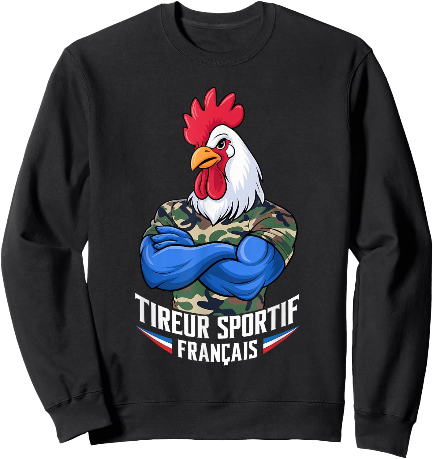French Sporty Shooter, Shooting Stand Humor Airsoft Pride , Black, S Sweatshirt - Sweatshirt | Black