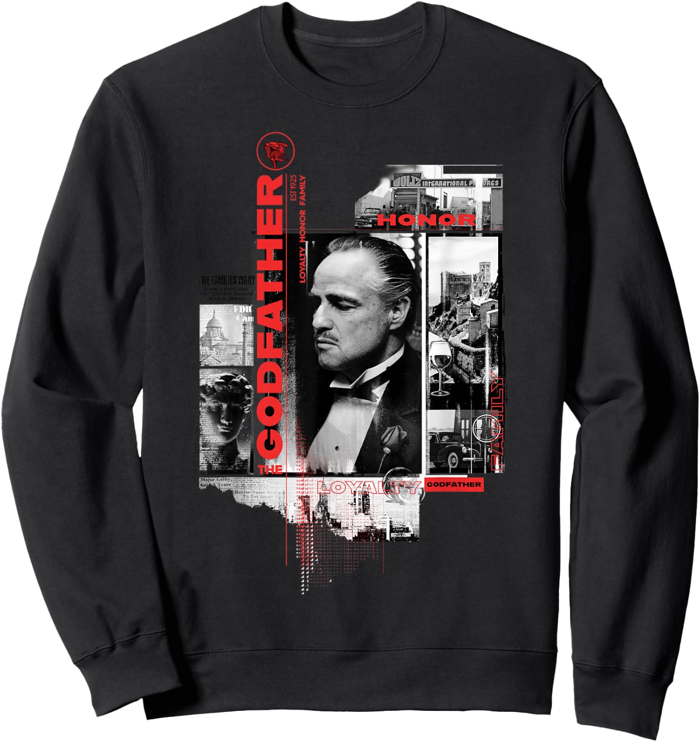 Godfather Don Collage Sweatshirt - Sweatshirt | Black