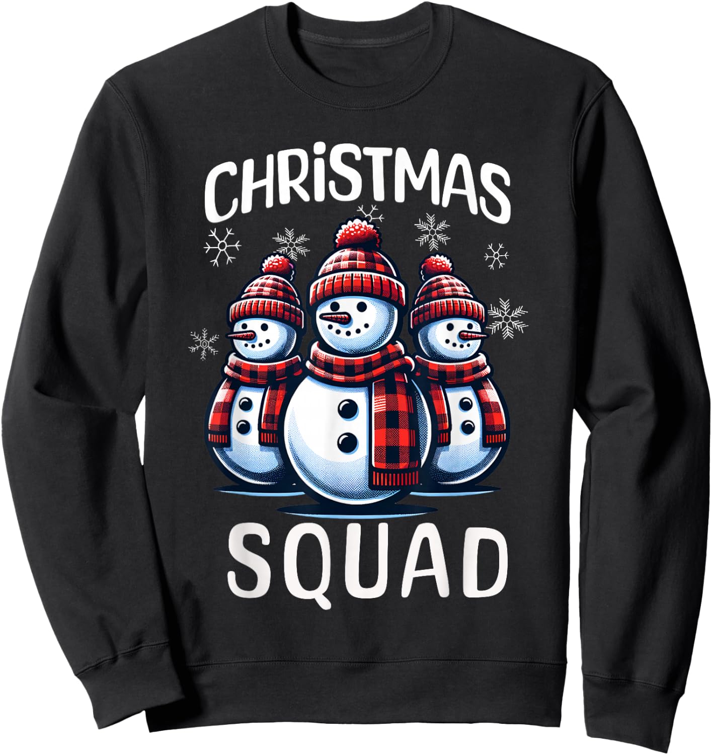 Snowman Family Group Matching Christmas Squad Sweatshirt - Sweatshirt | Black